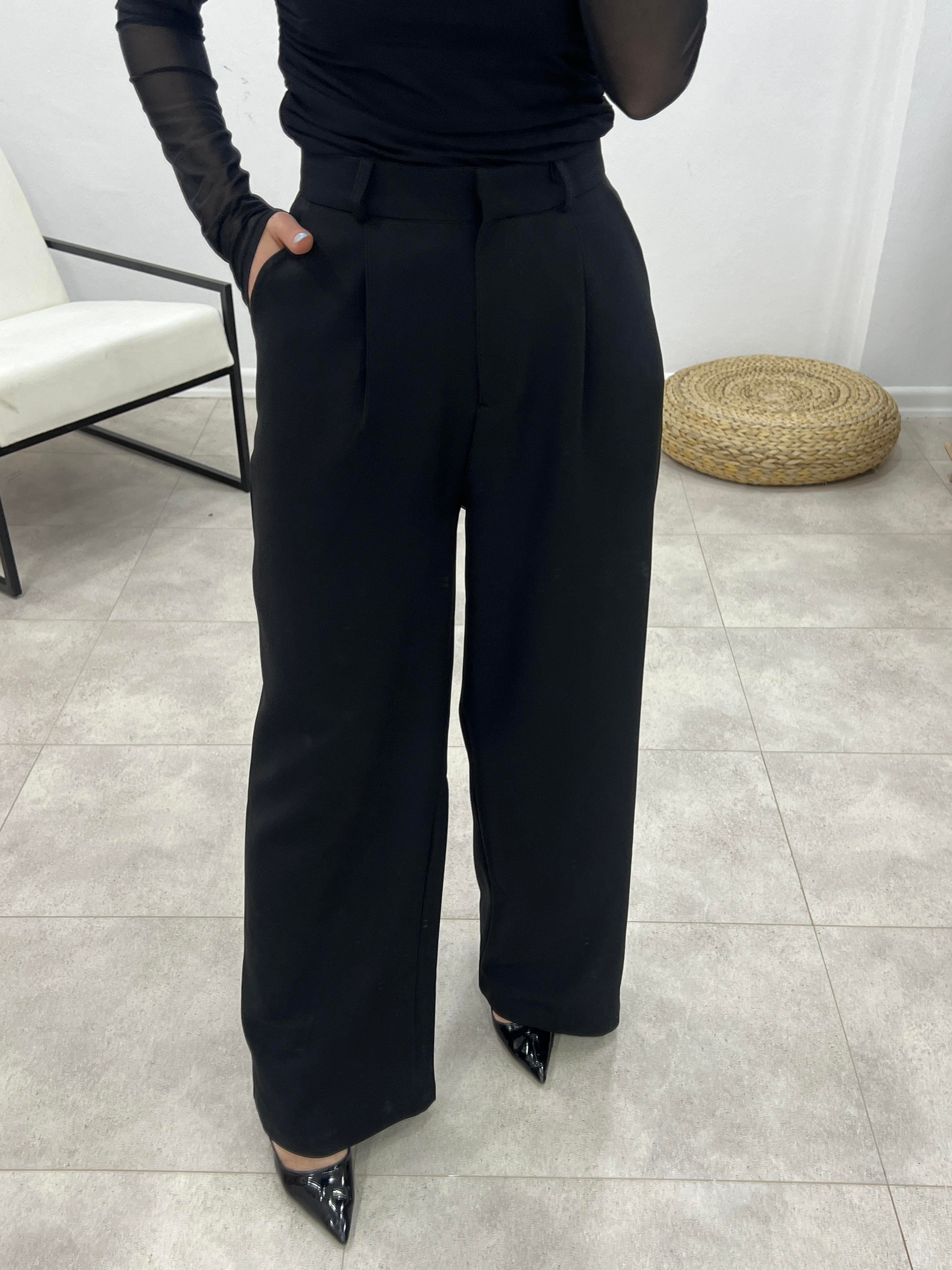 ORJİNAL MARKA PİLELİ PALAZZO SİYAH