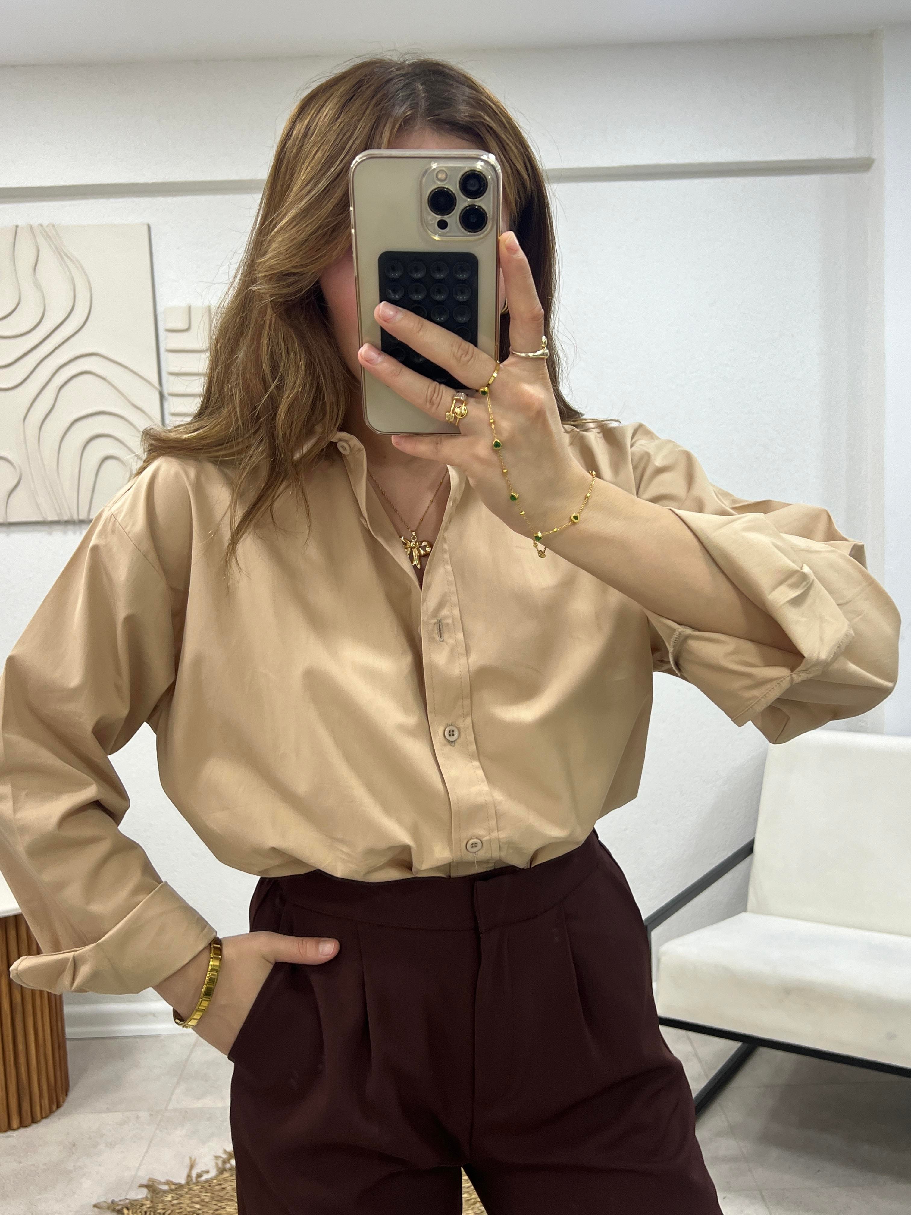 ORJİNAL MARKA POPLİN GÖMLEK CAMEL