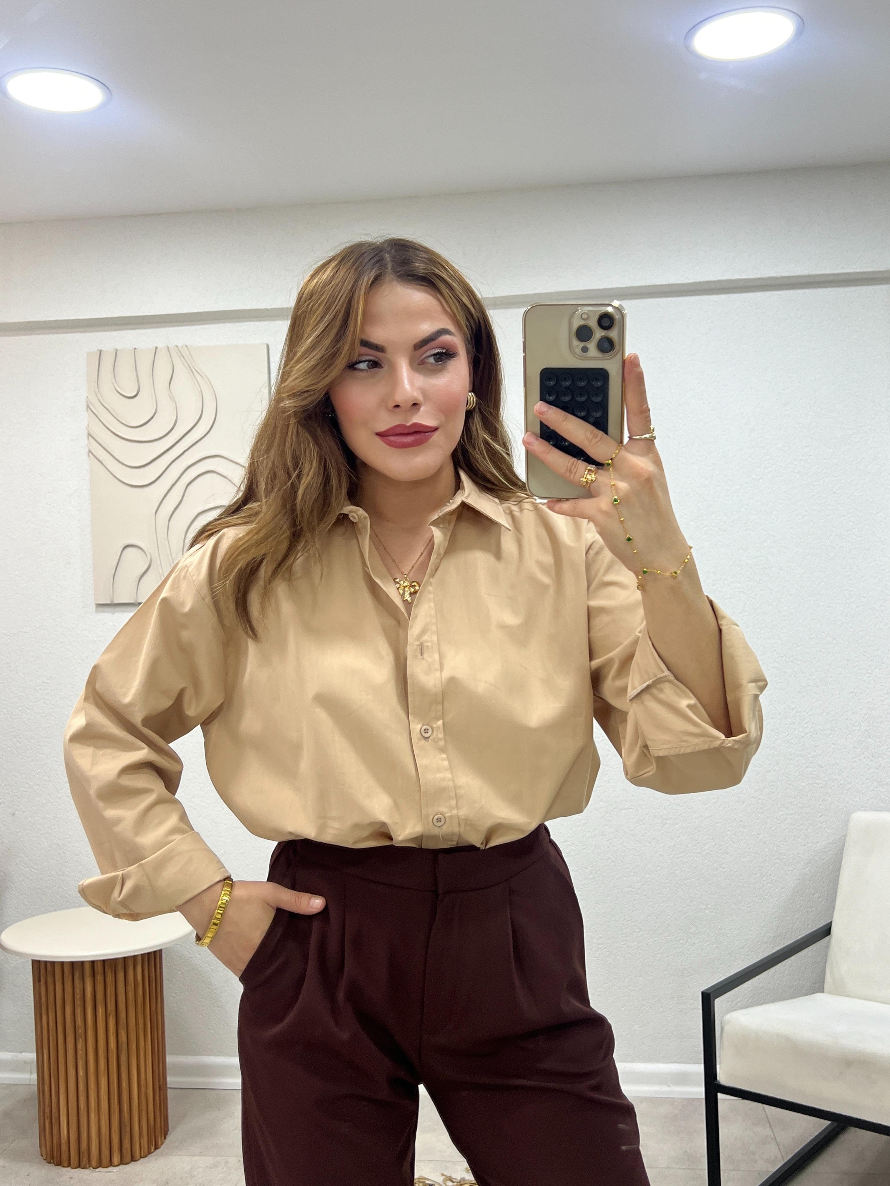 ORJİNAL MARKA POPLİN GÖMLEK CAMEL