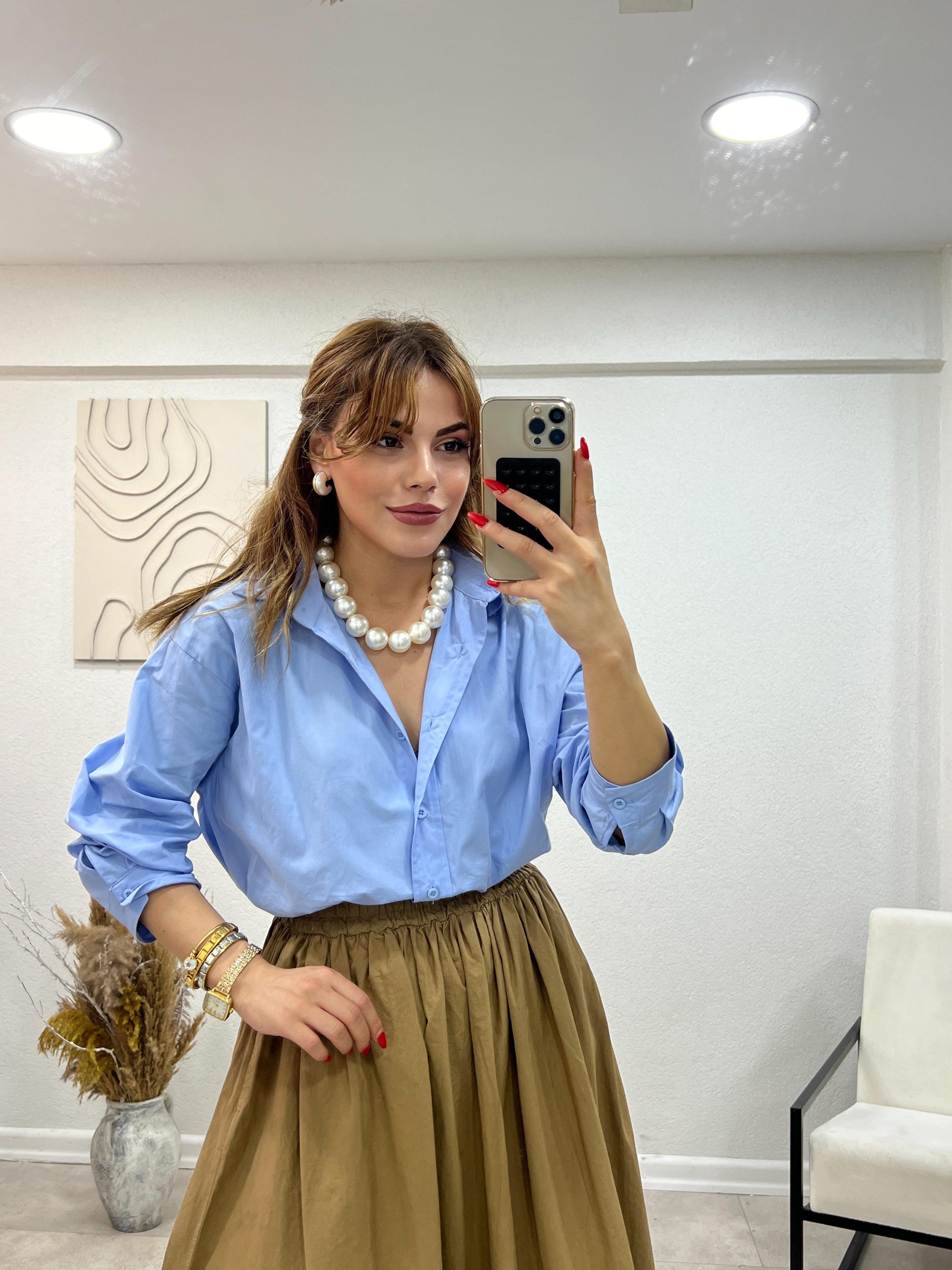 ORJİNAL MARKA POPLİN GÖMLEK MAVİ