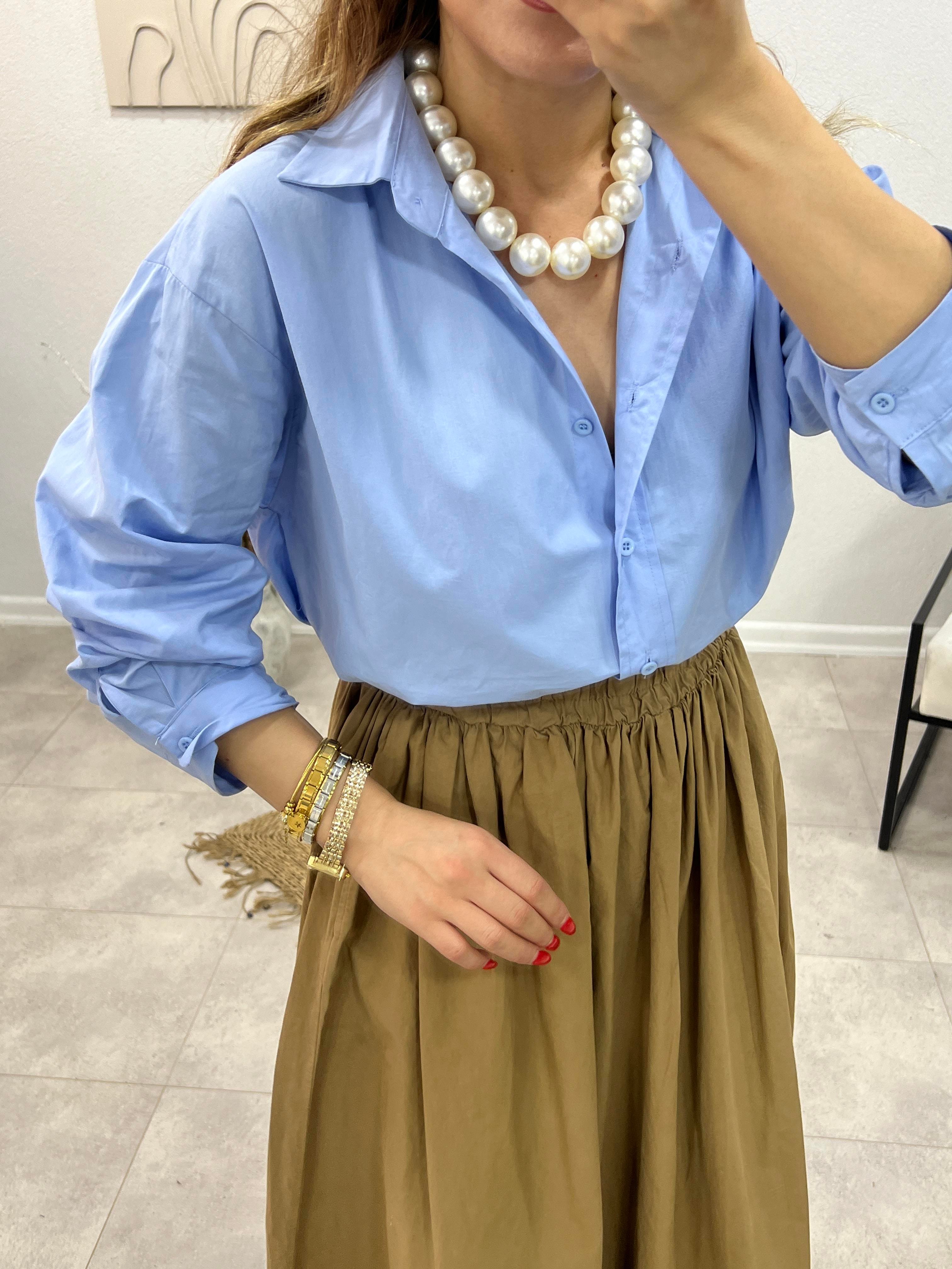 ORJİNAL MARKA POPLİN GÖMLEK MAVİ