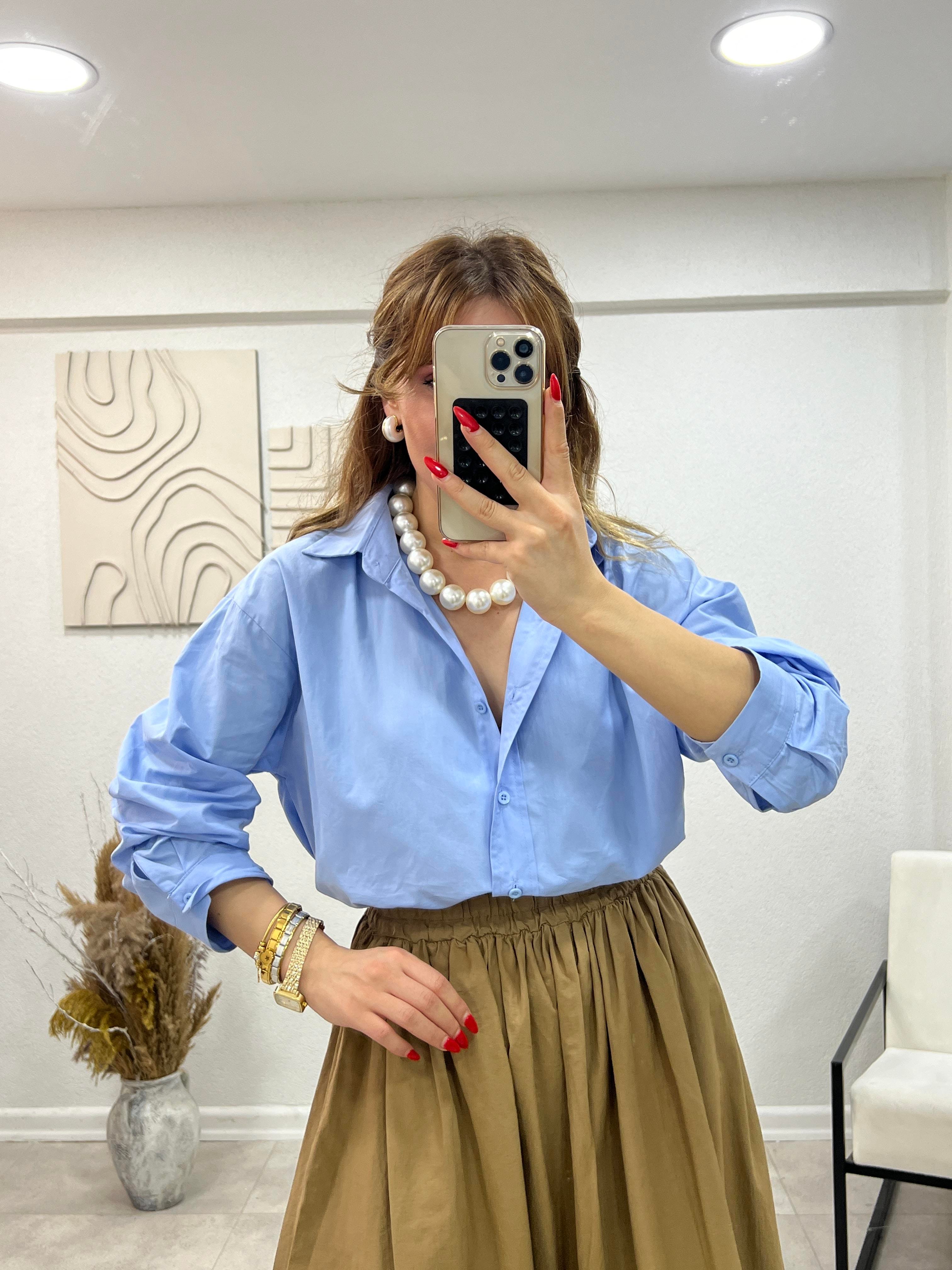 ORJİNAL MARKA POPLİN GÖMLEK MAVİ