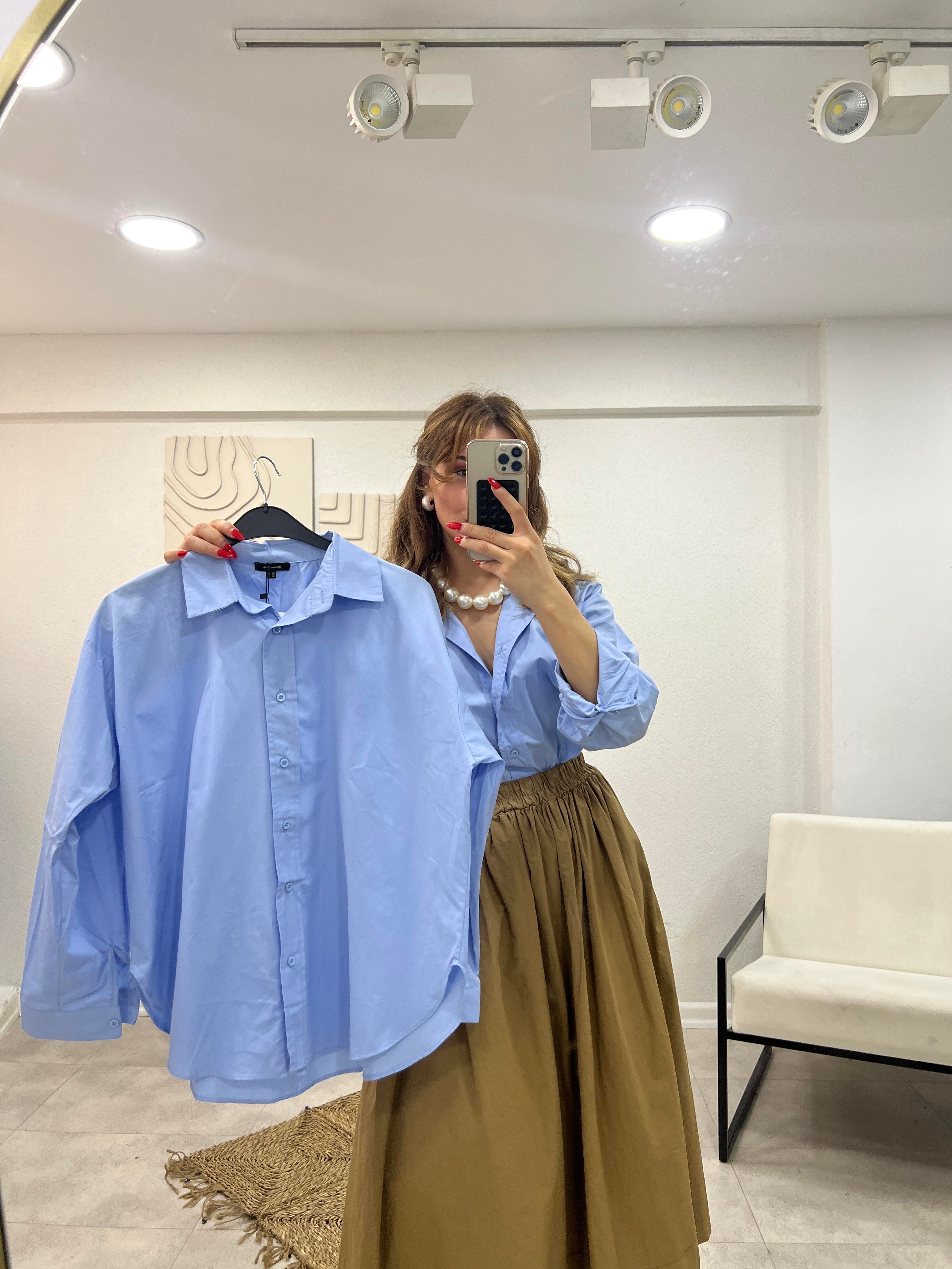 ORJİNAL MARKA POPLİN GÖMLEK MAVİ