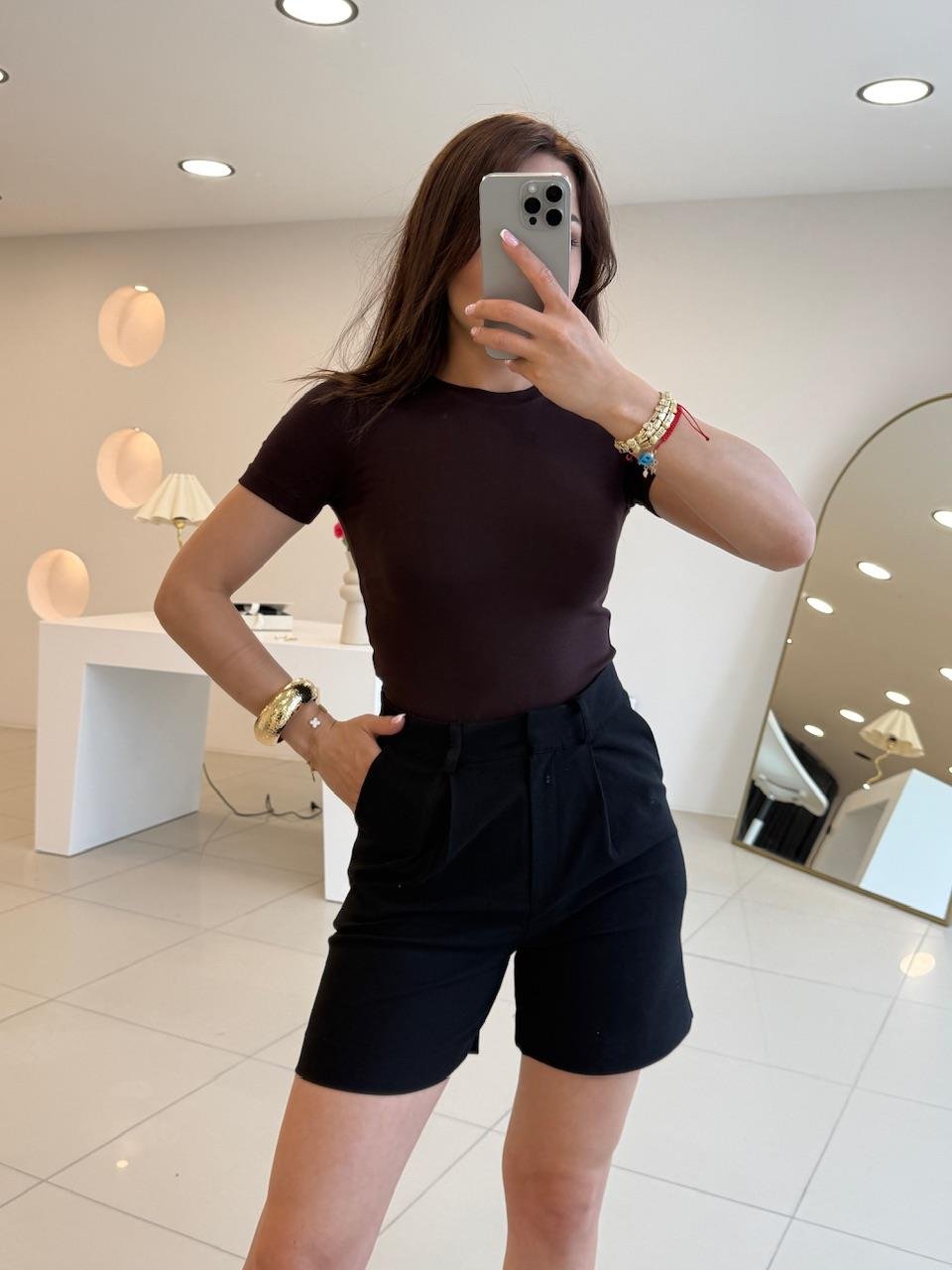 ORJINAL MARKA SLIM FIT TSHIRT KAHVE