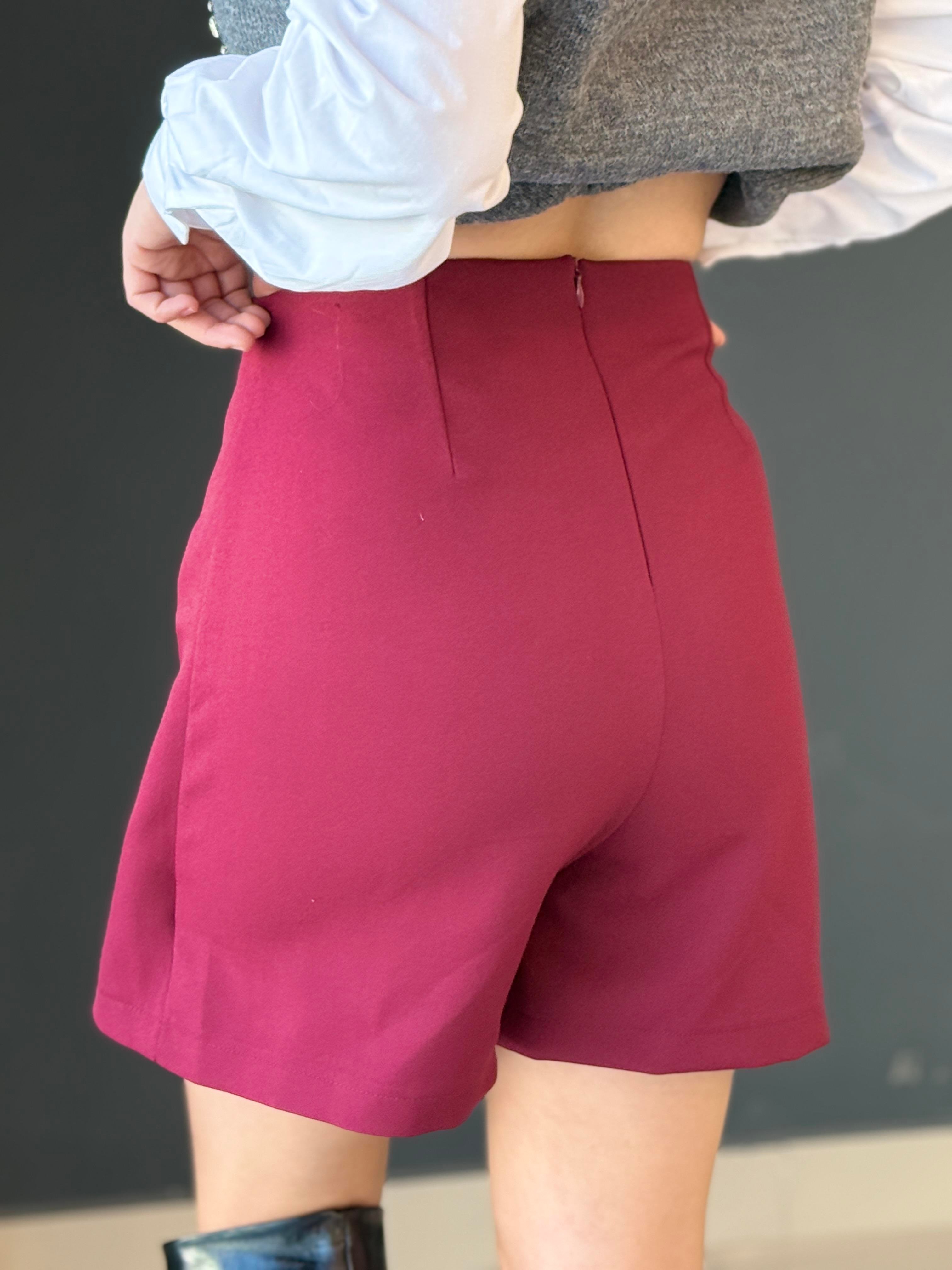 ORJİNAL MARKA ŞORT ETEK BORDO