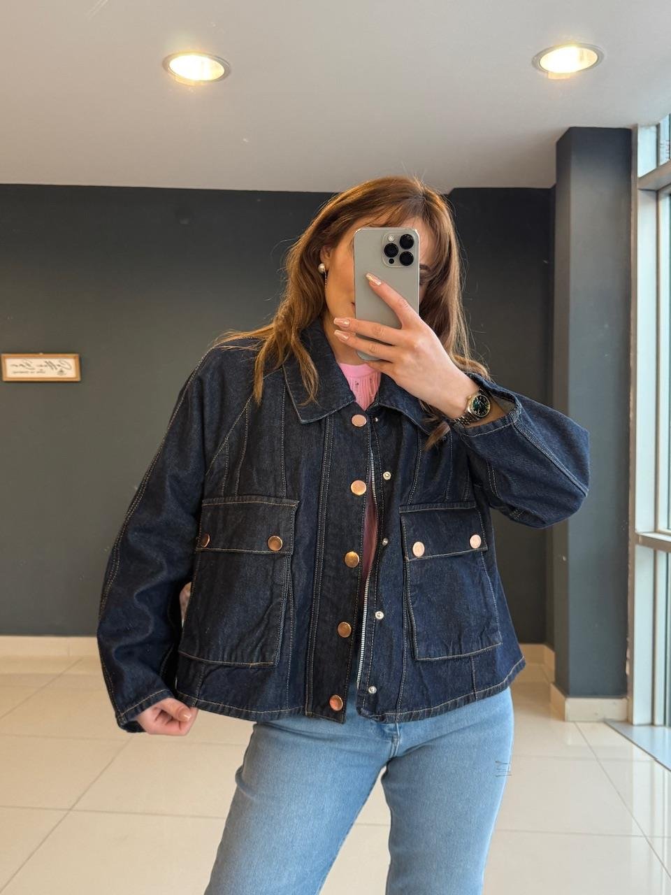 OVERSİZE DENİM CEKET LACİ 