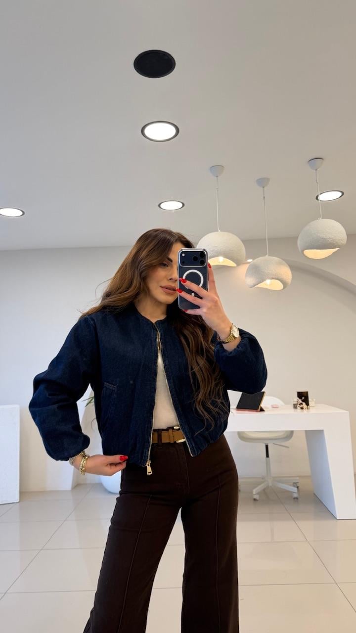 ÖZEL SERİ DENİM BOMBER LACİVERT