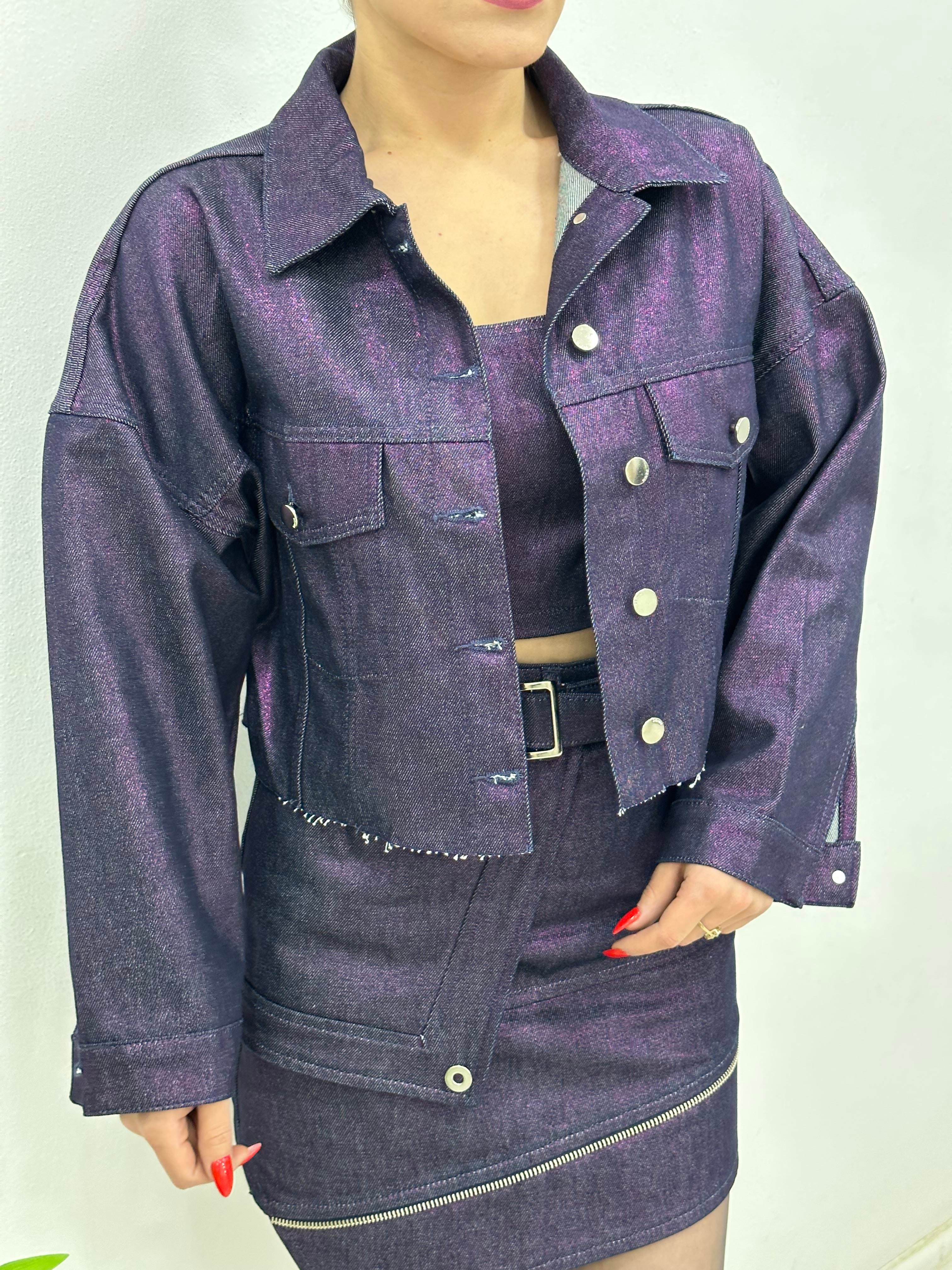 ÖZEL SERİ SİMLİ MOR CEKET 