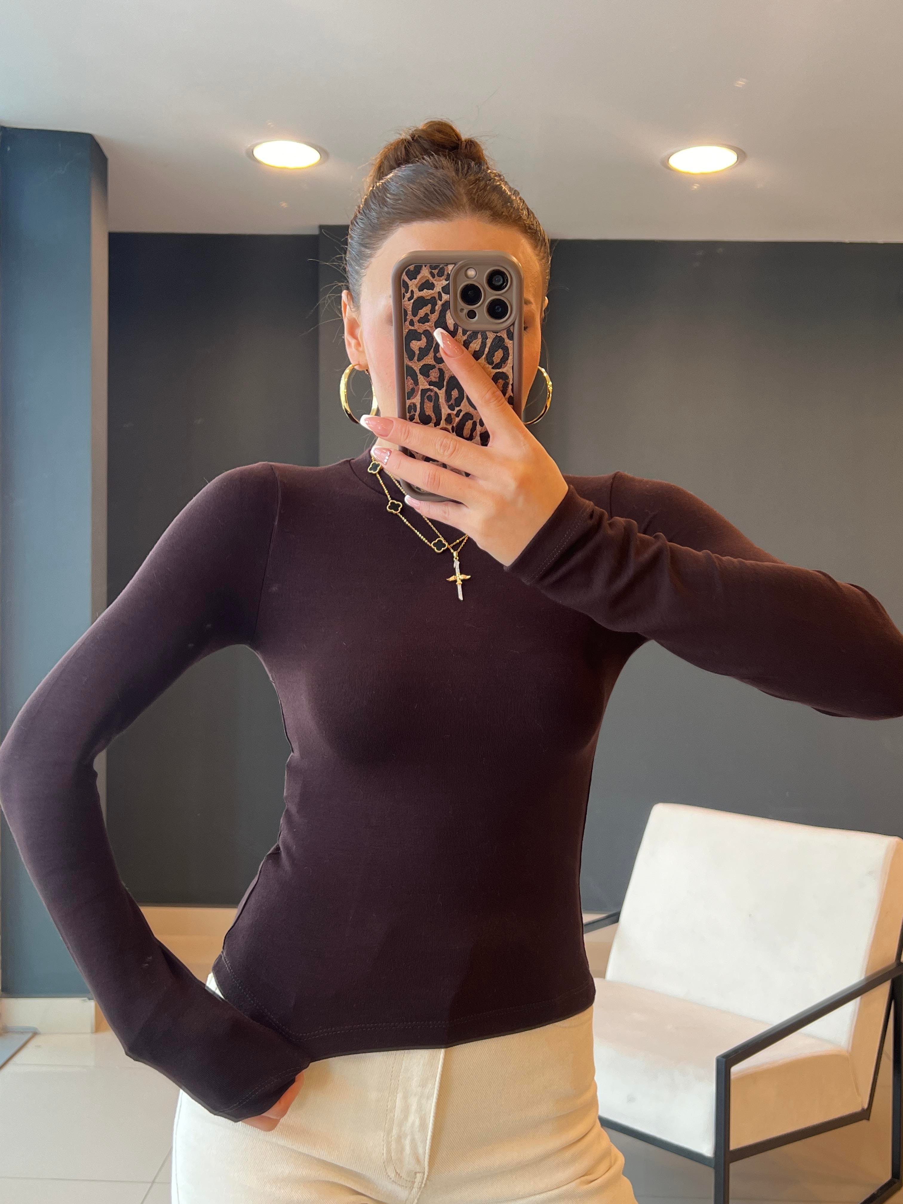 PAMUK BASİC BLUZ KAHVE