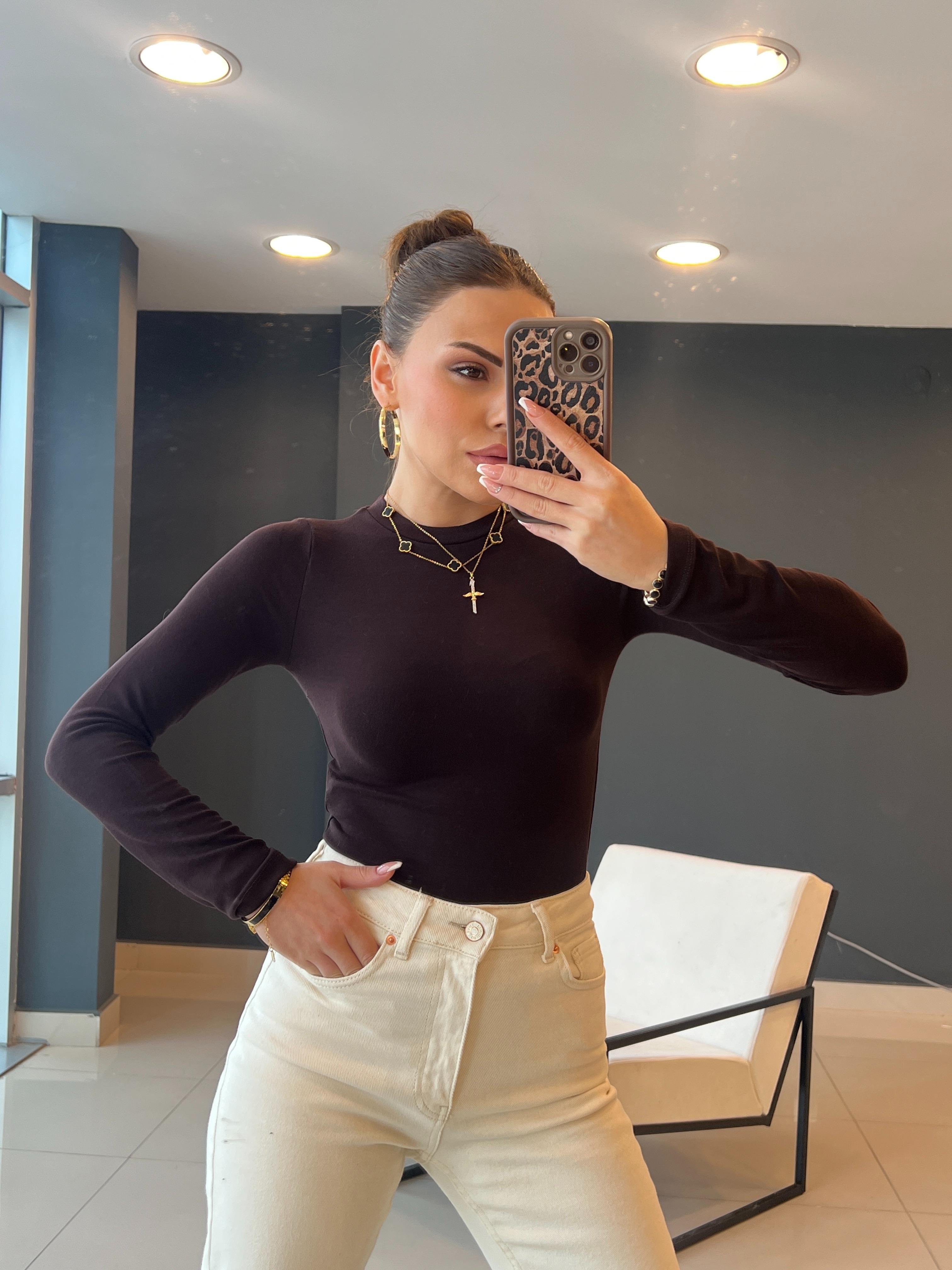 PAMUK BASİC BLUZ KAHVE