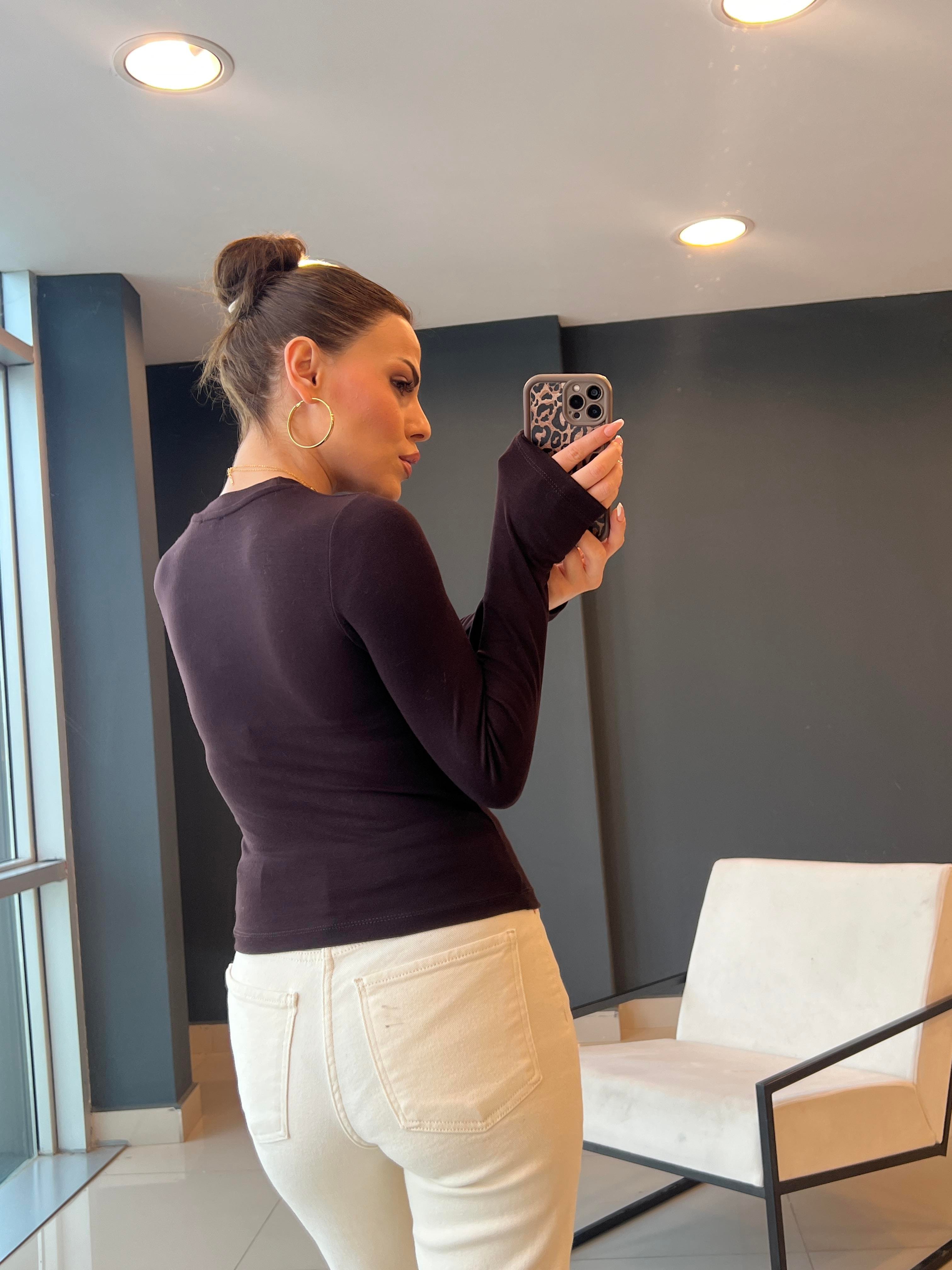 PAMUK BASİC BLUZ KAHVE