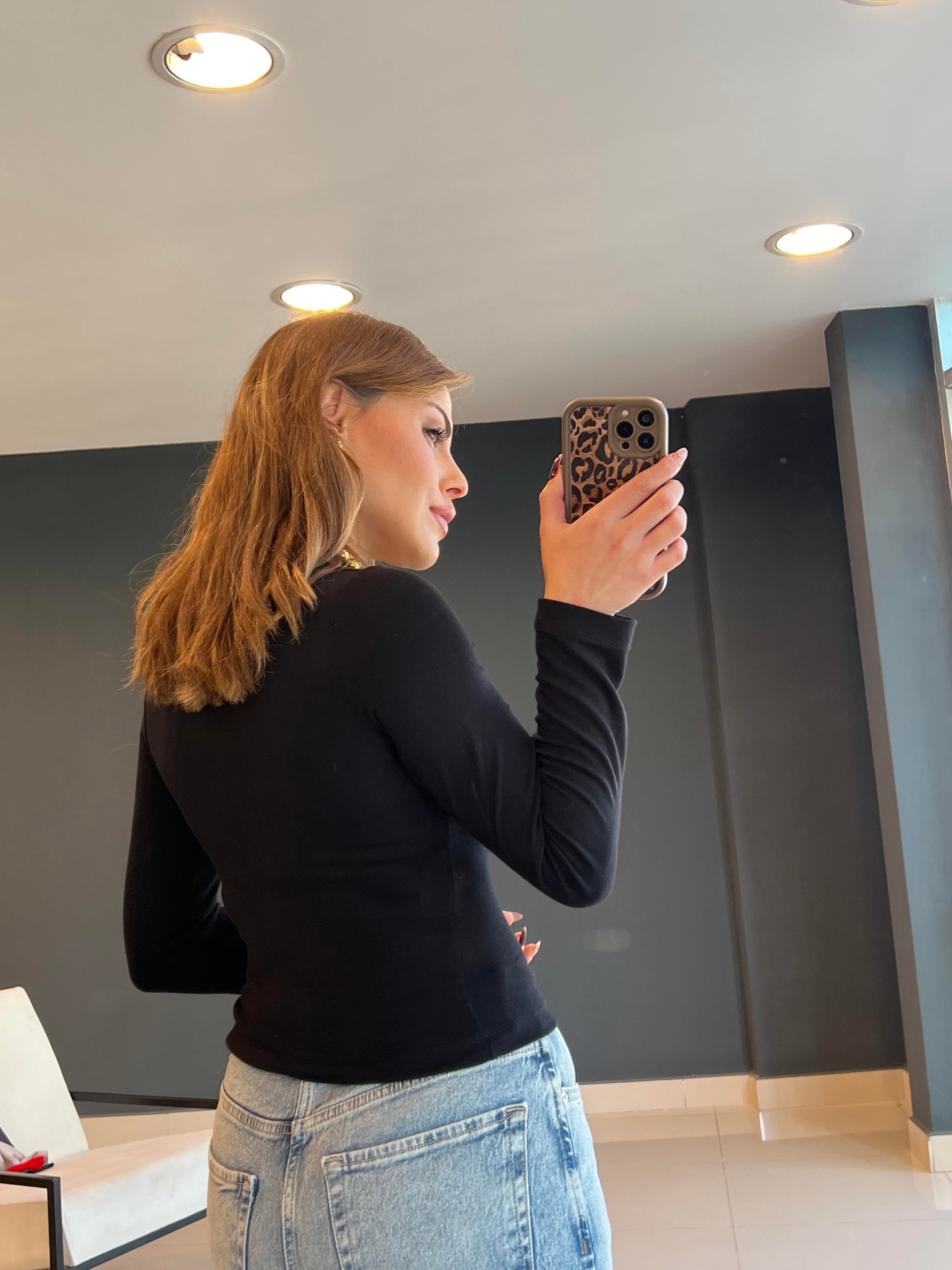 PAMUK BASİC BLUZ  SİYAH