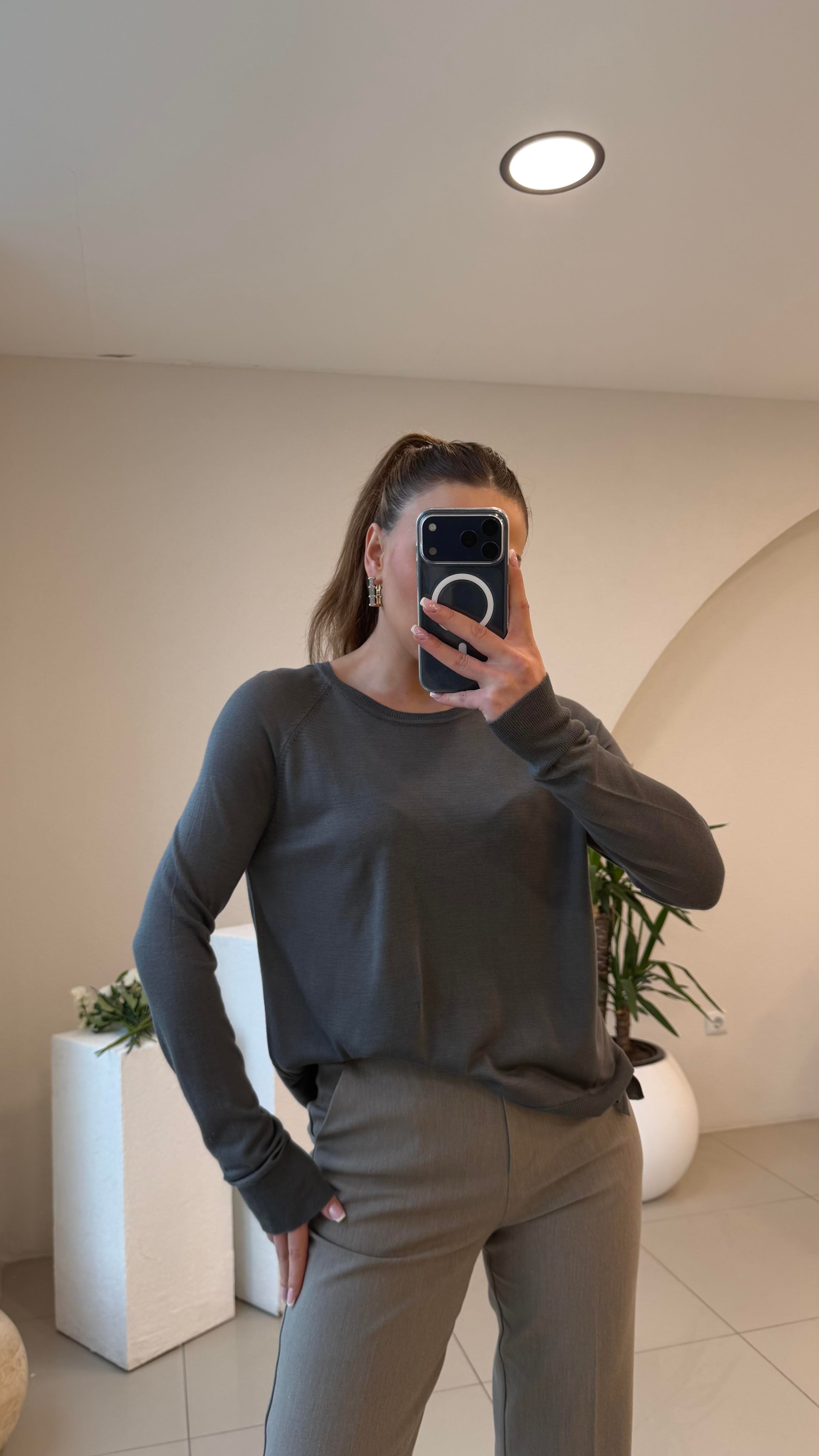 PAMUK BASİC DİLVİN BLUZ ANTRASİT