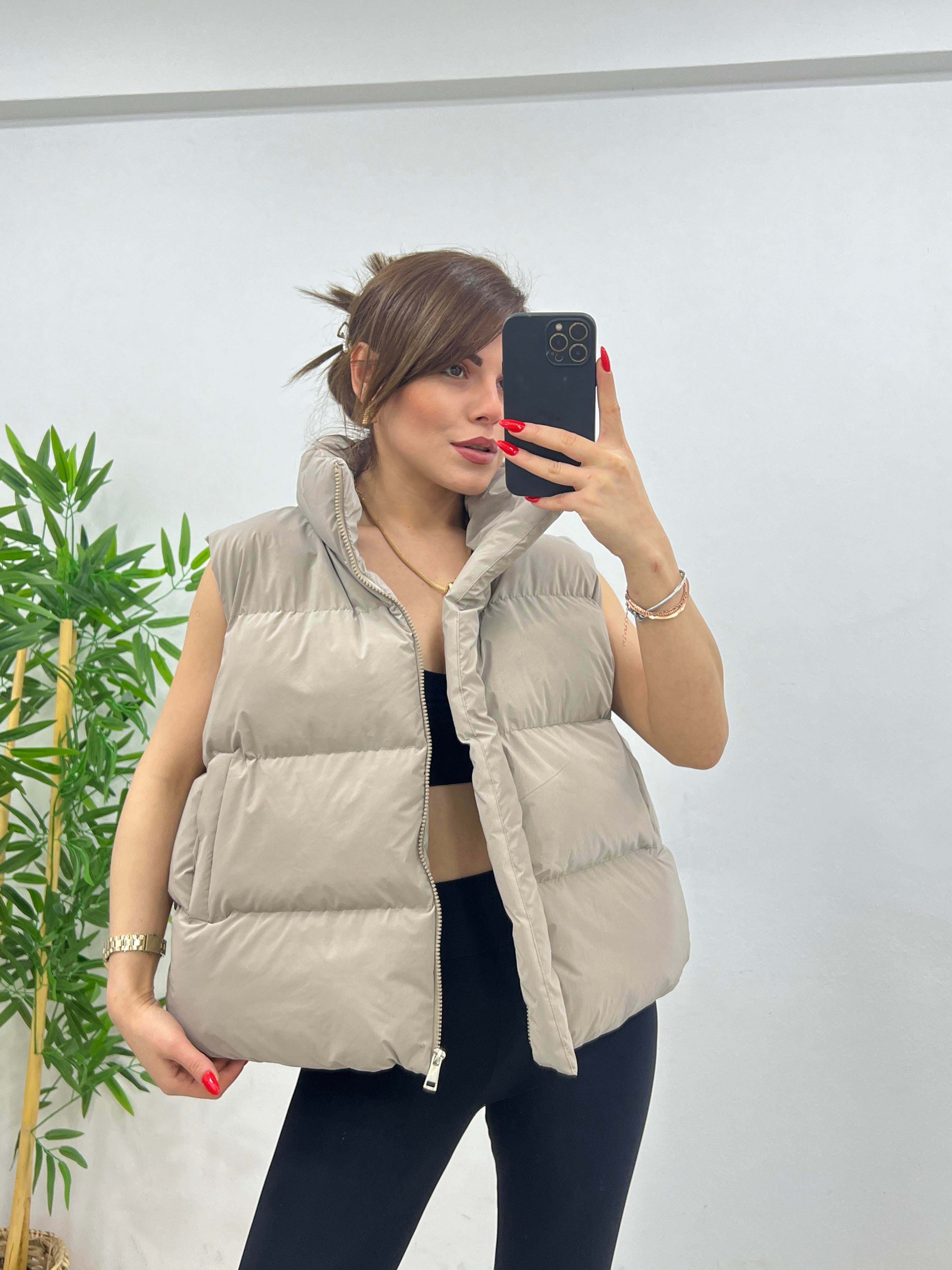 PARLAK PUFFER YELEK BEJ