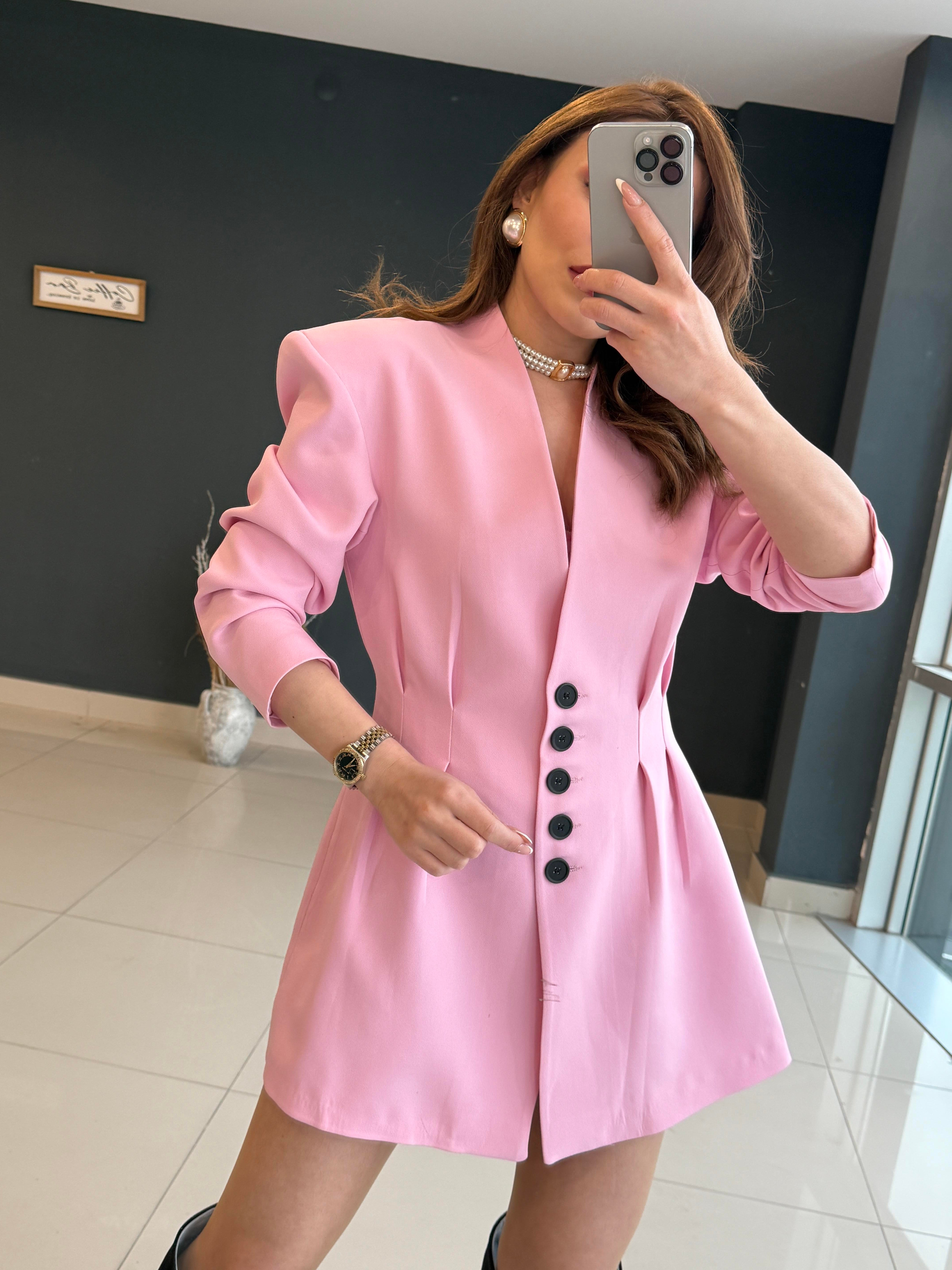 PEMBE ETEKLİ İKİLİ TAKIM