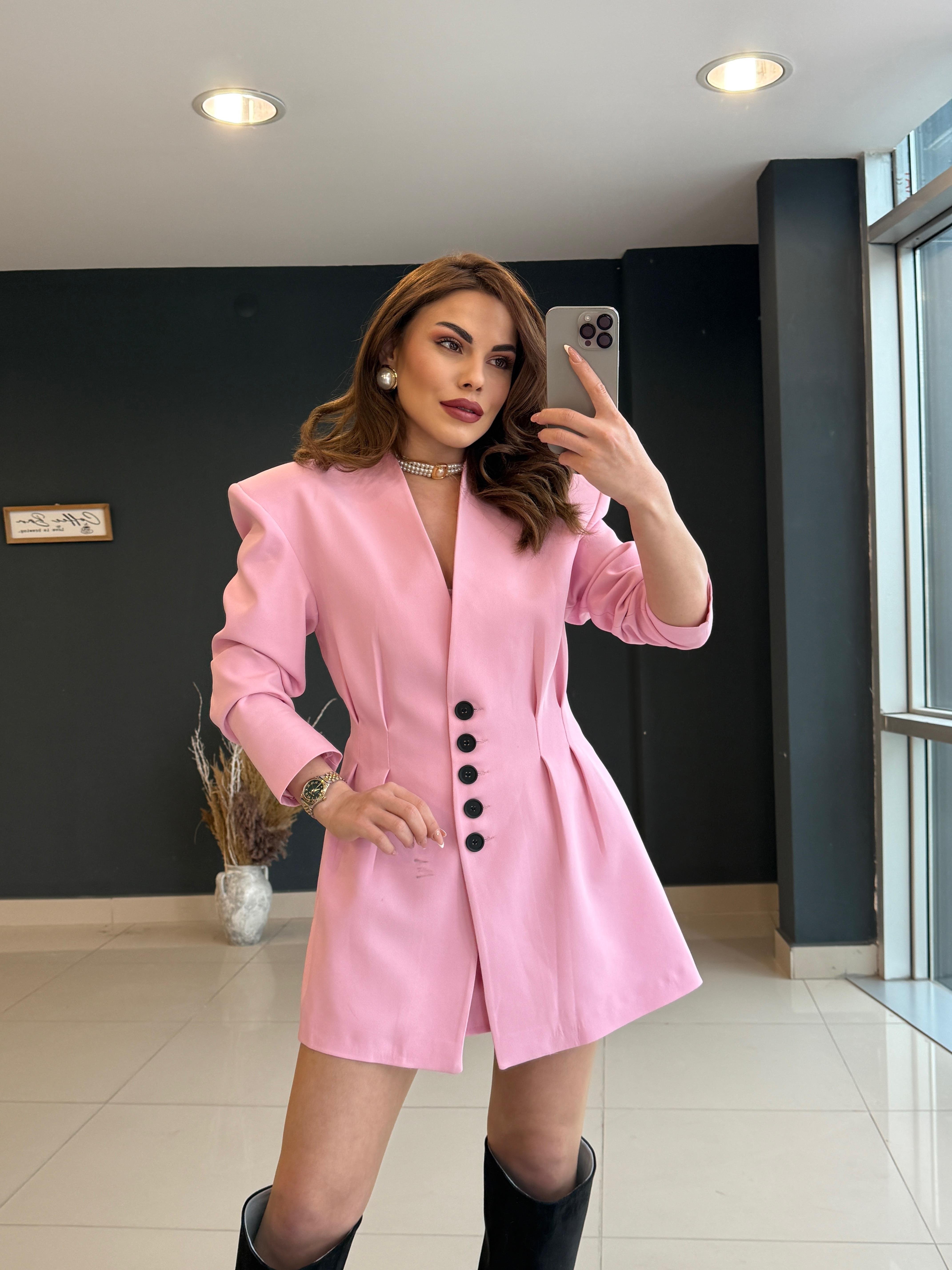 PEMBE ETEKLİ İKİLİ TAKIM