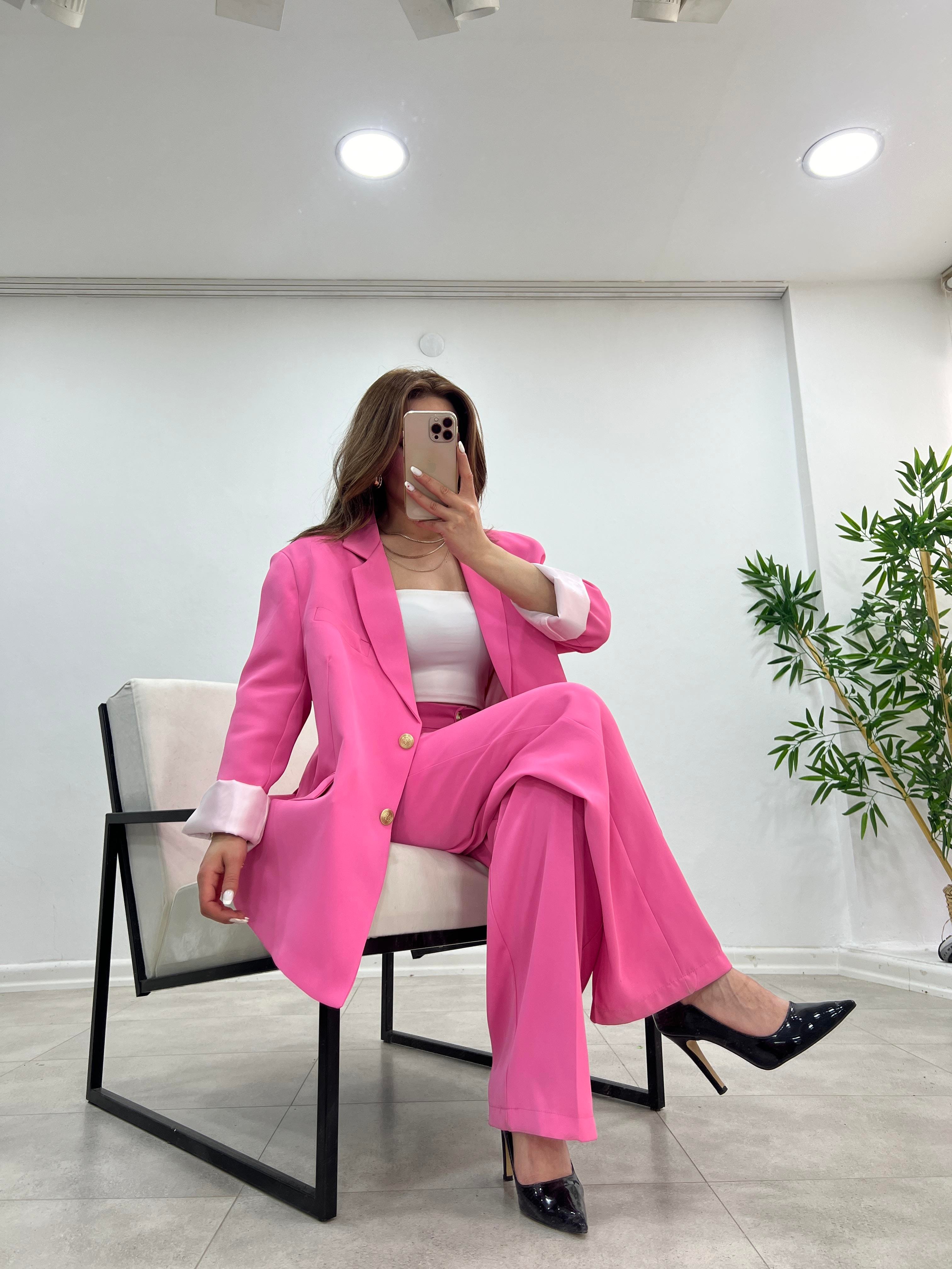 PEMBE GOLD DÜĞMELİ TAKIM