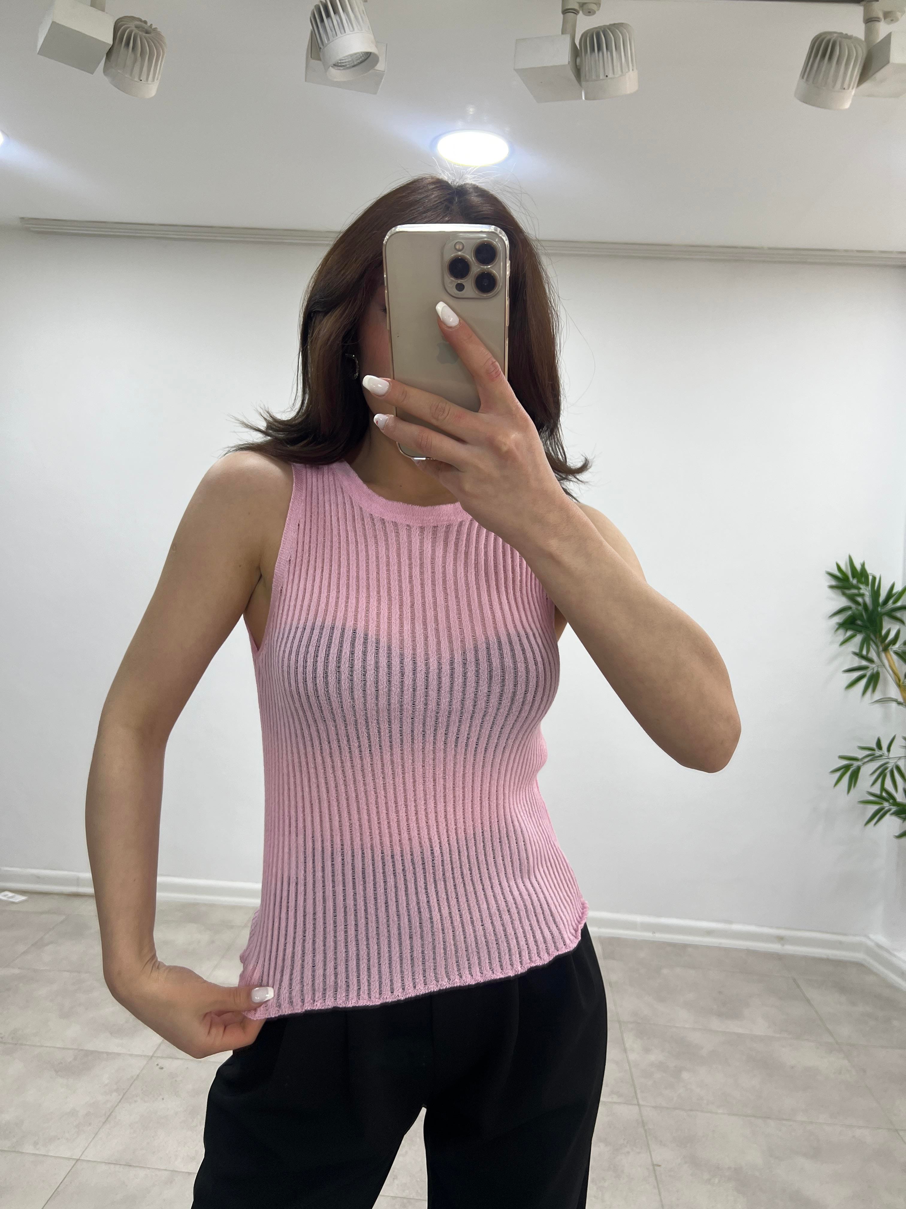 PEMBE MERSERİZE ATLET