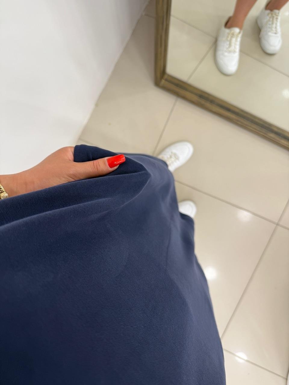 POLA YAKA BASİC ELBİSE LACİVERT