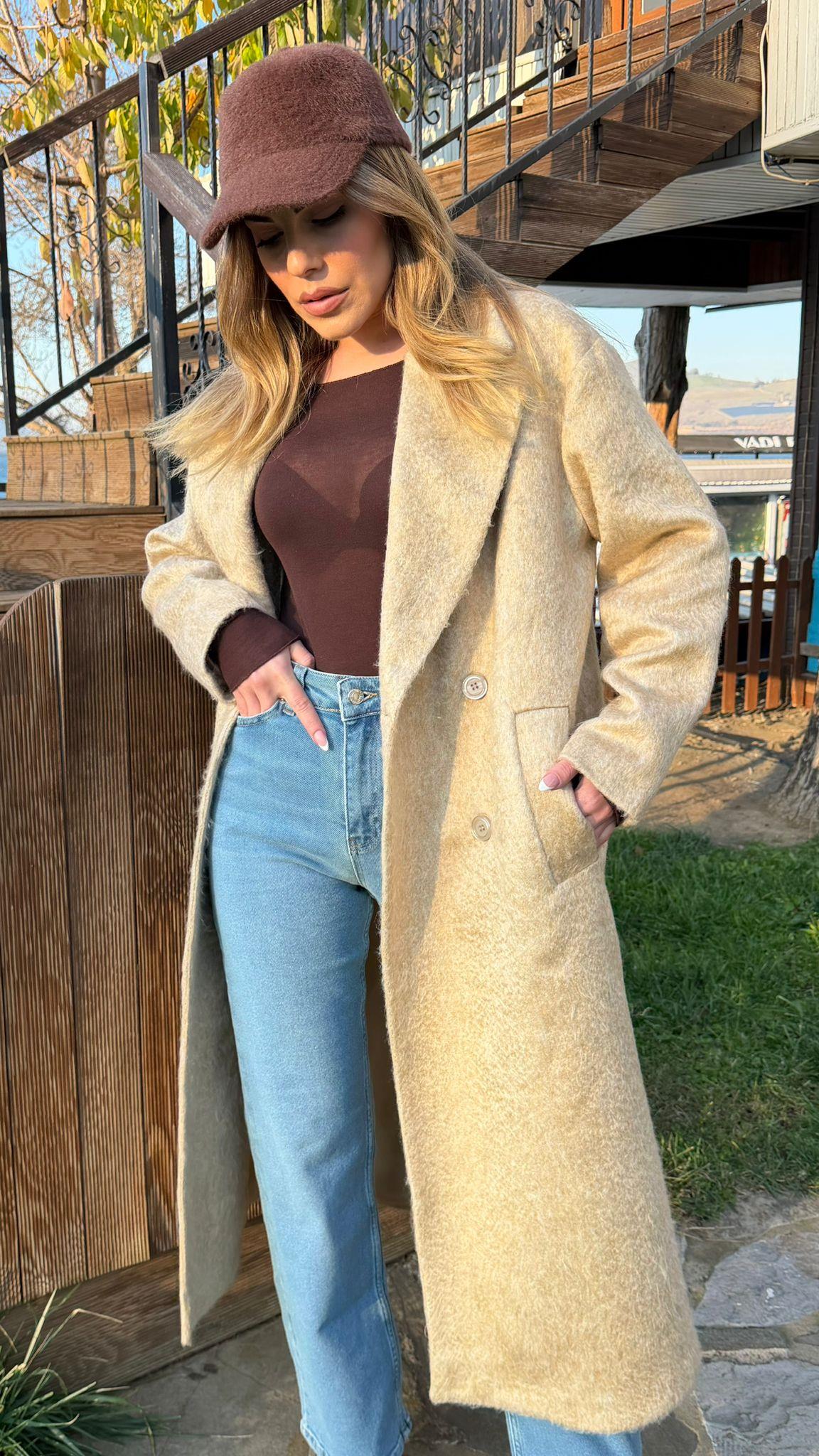 PREMİUM SERİ BEJ RENK GEÇİŞLİ KABAN