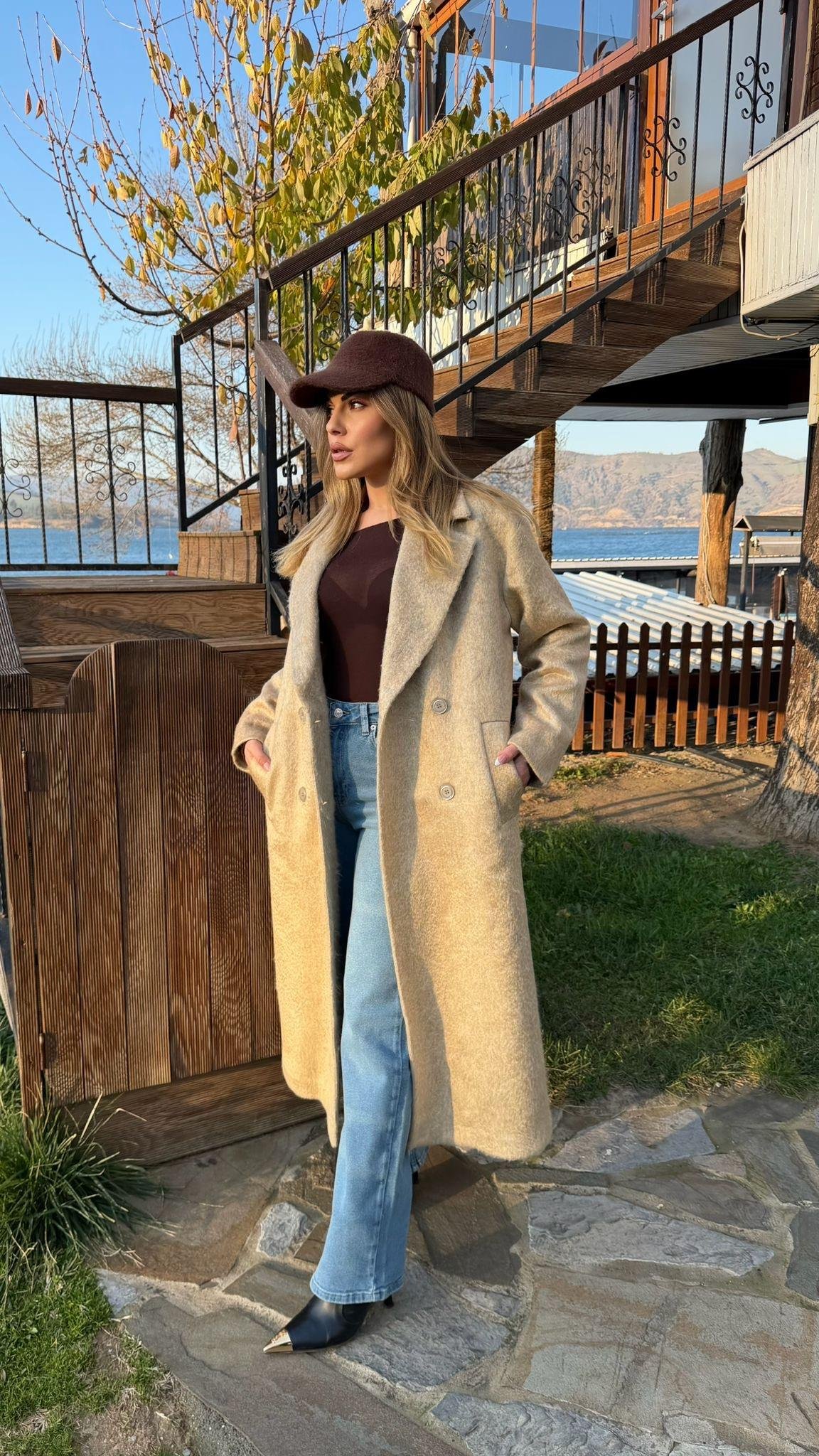PREMİUM SERİ BEJ RENK GEÇİŞLİ KABAN