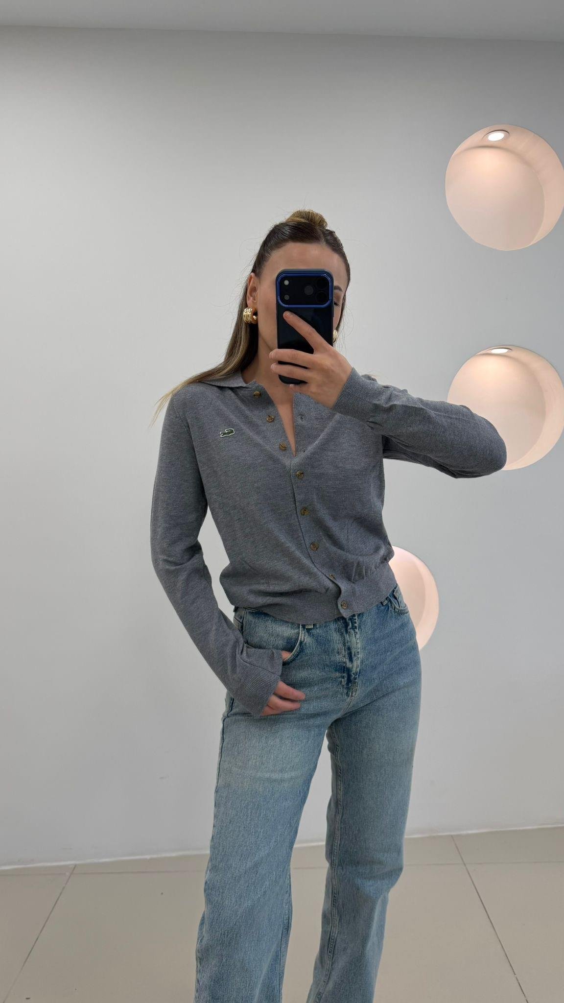 PREMİUM SERİ DÜĞMELİ YAKALI  HIRKA GRİ