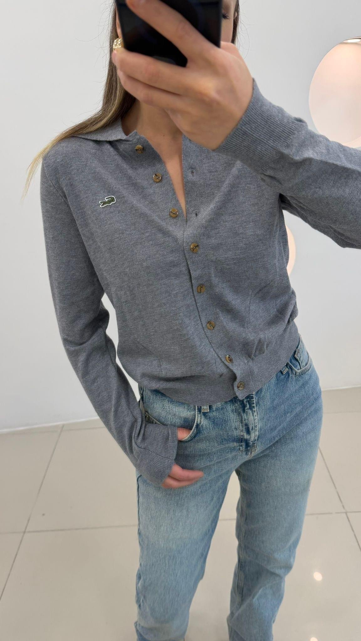 PREMİUM SERİ DÜĞMELİ YAKALI  HIRKA GRİ