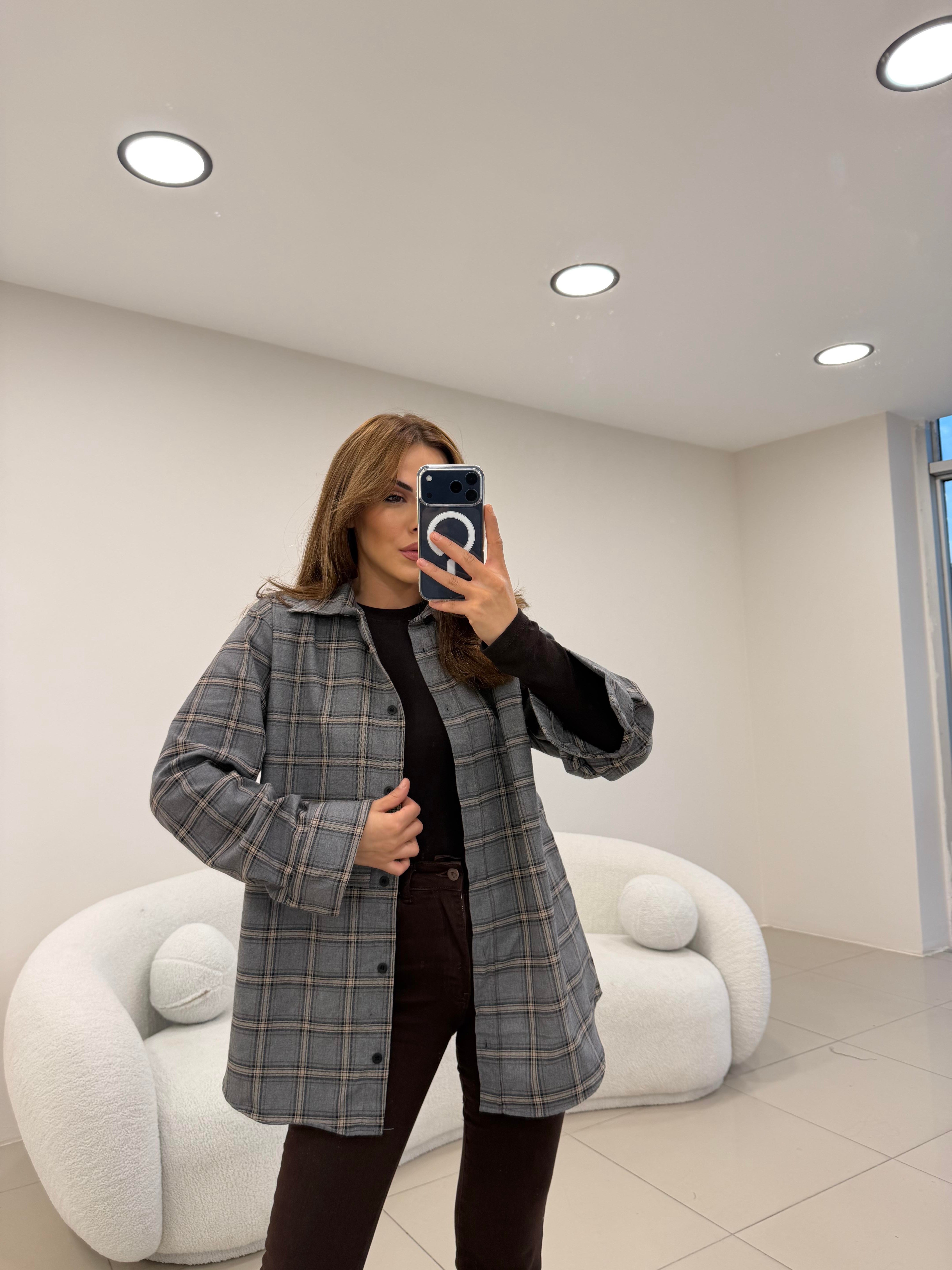 PREMİUM SERİ EKOSE GÖMLEK GRİ