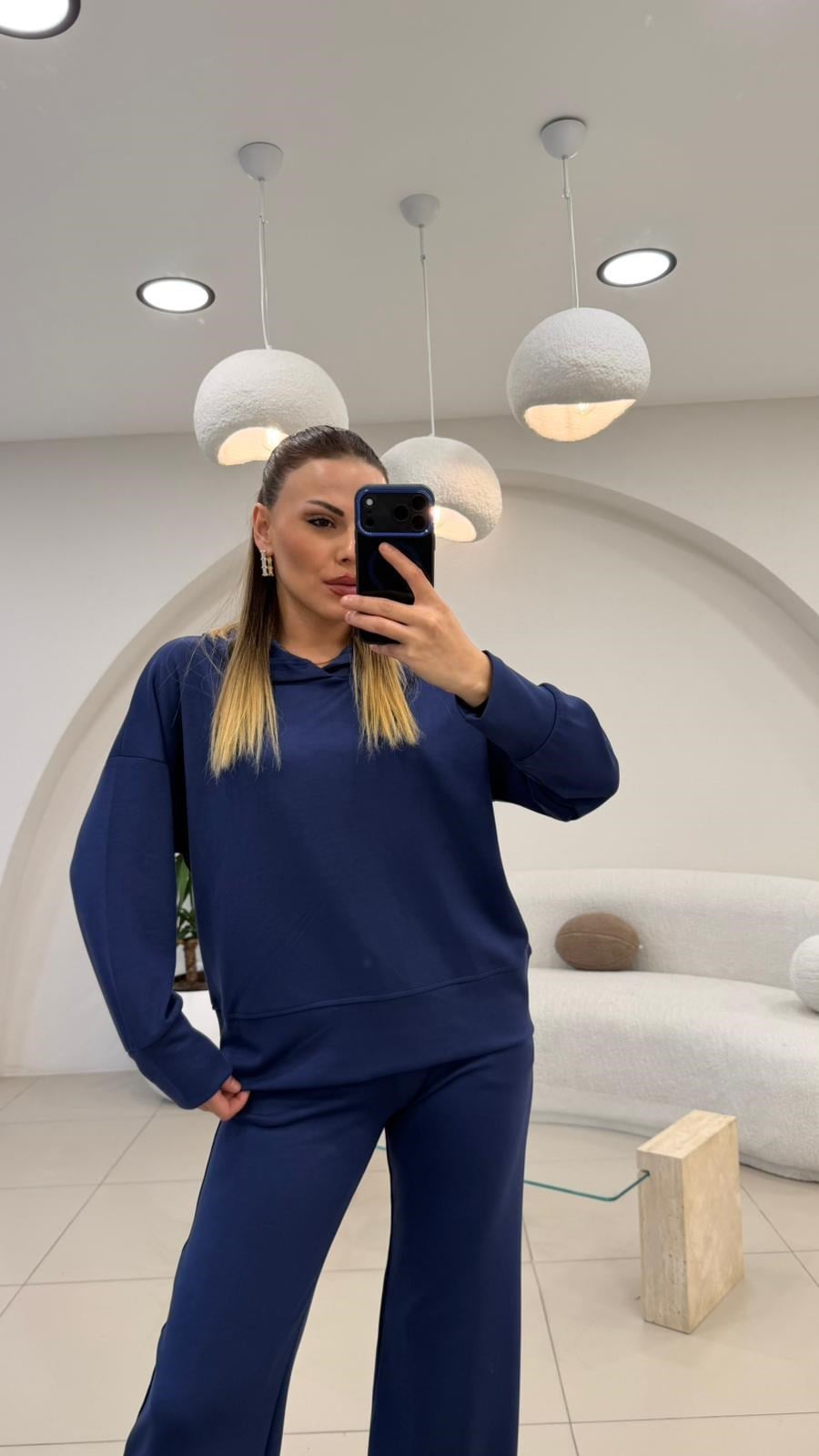 PREMİUM SERİ KAPŞONLU EŞOFMAN TAKIMI LACİVERT