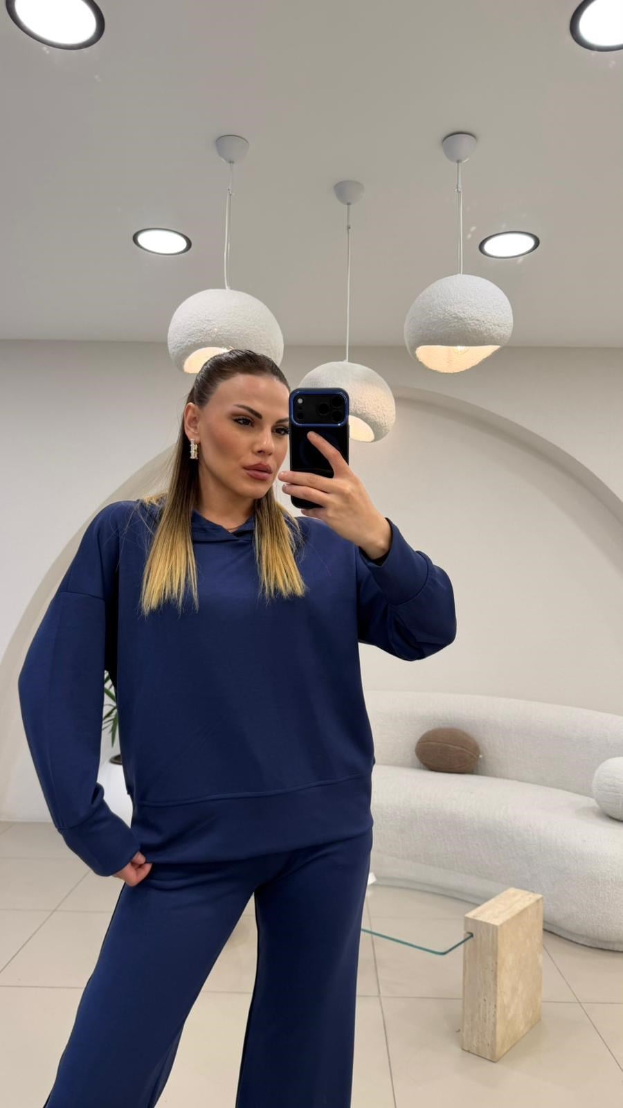 PREMİUM SERİ KAPŞONLU EŞOFMAN TAKIMI LACİVERT