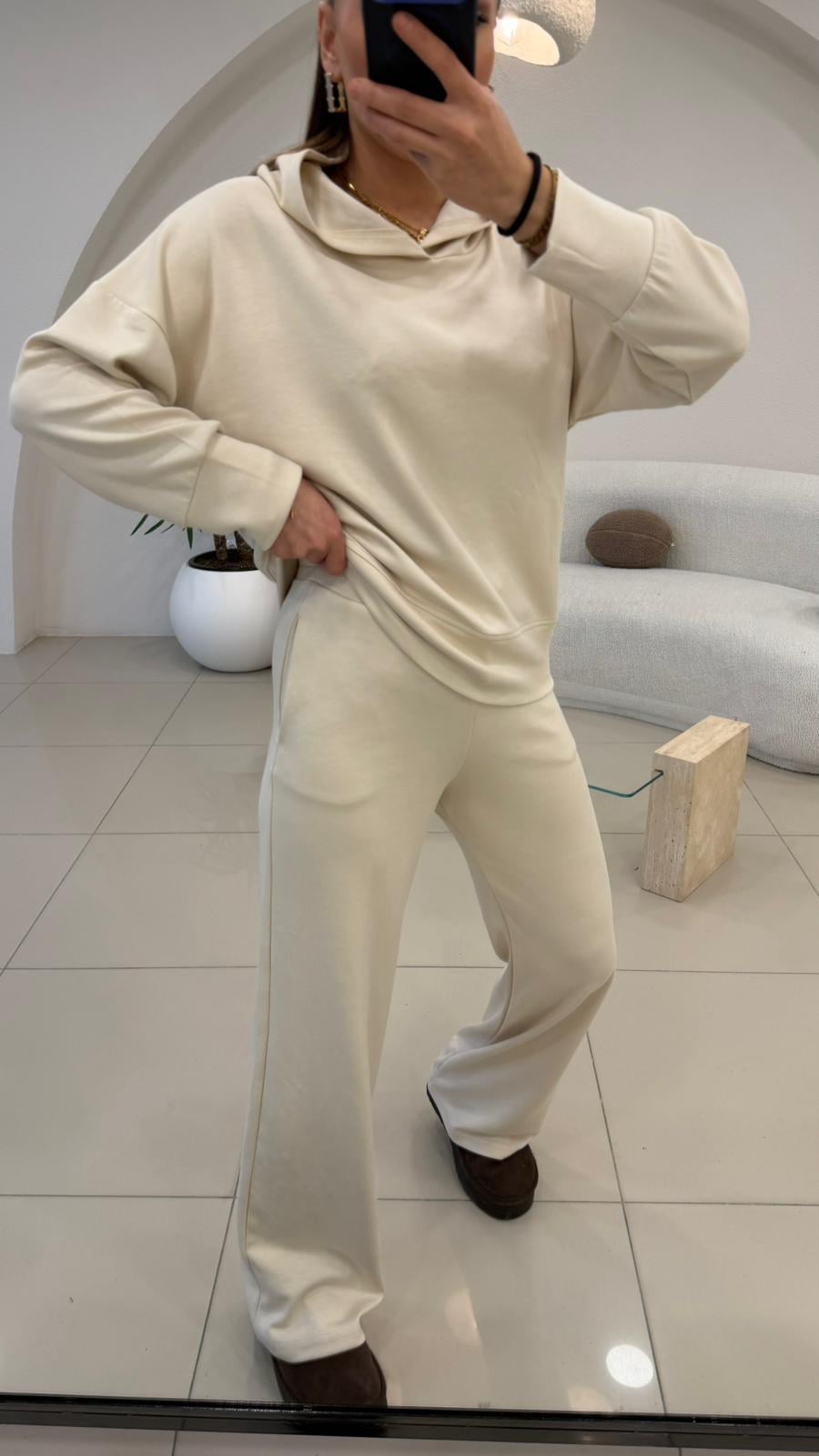 PREMİUM SERİ KAPŞONLU EŞOFMAN TAKIMI TAŞ