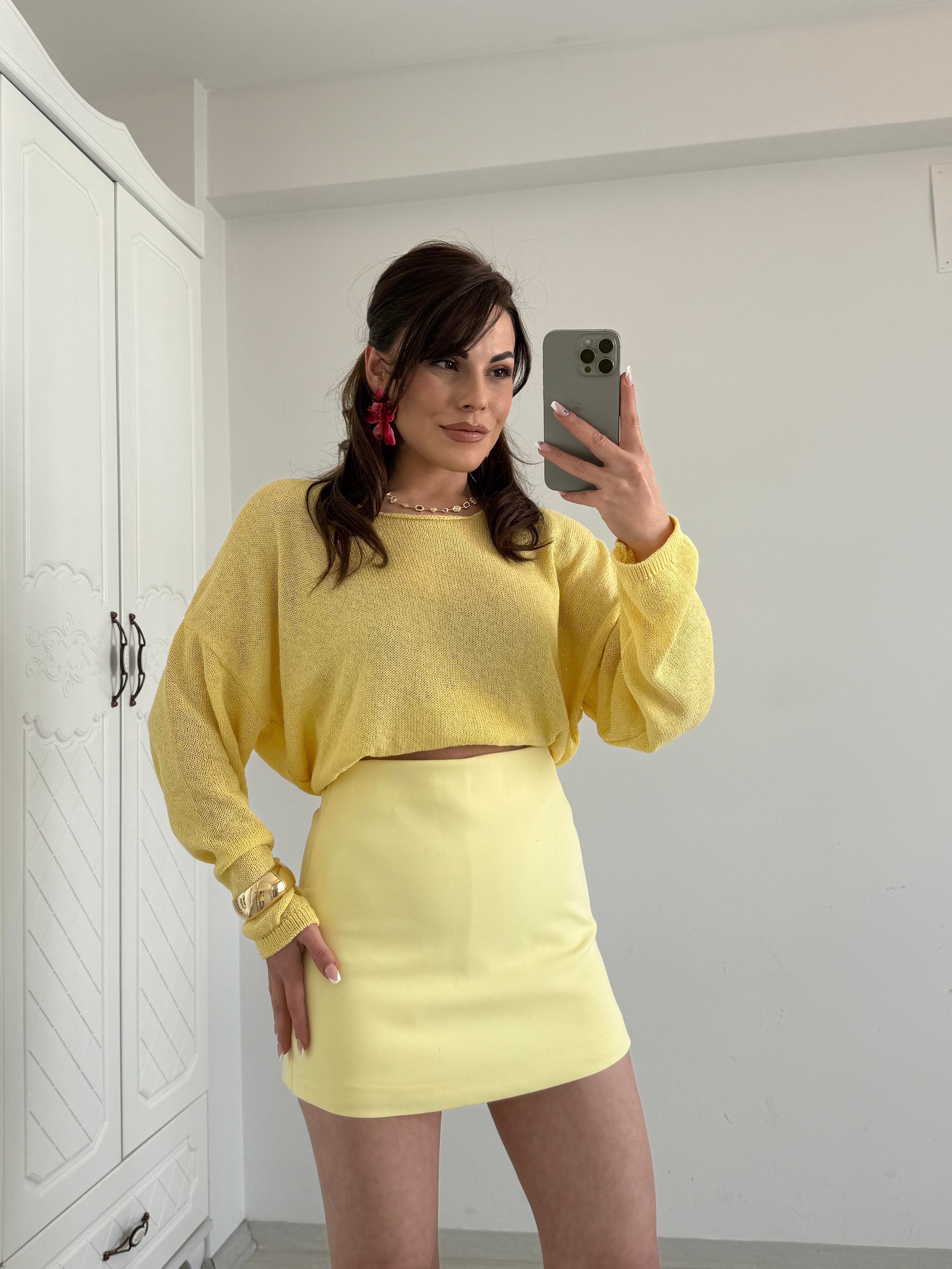 PREMİUM SERİ KAYIK YAKA MERSERİZE SARI