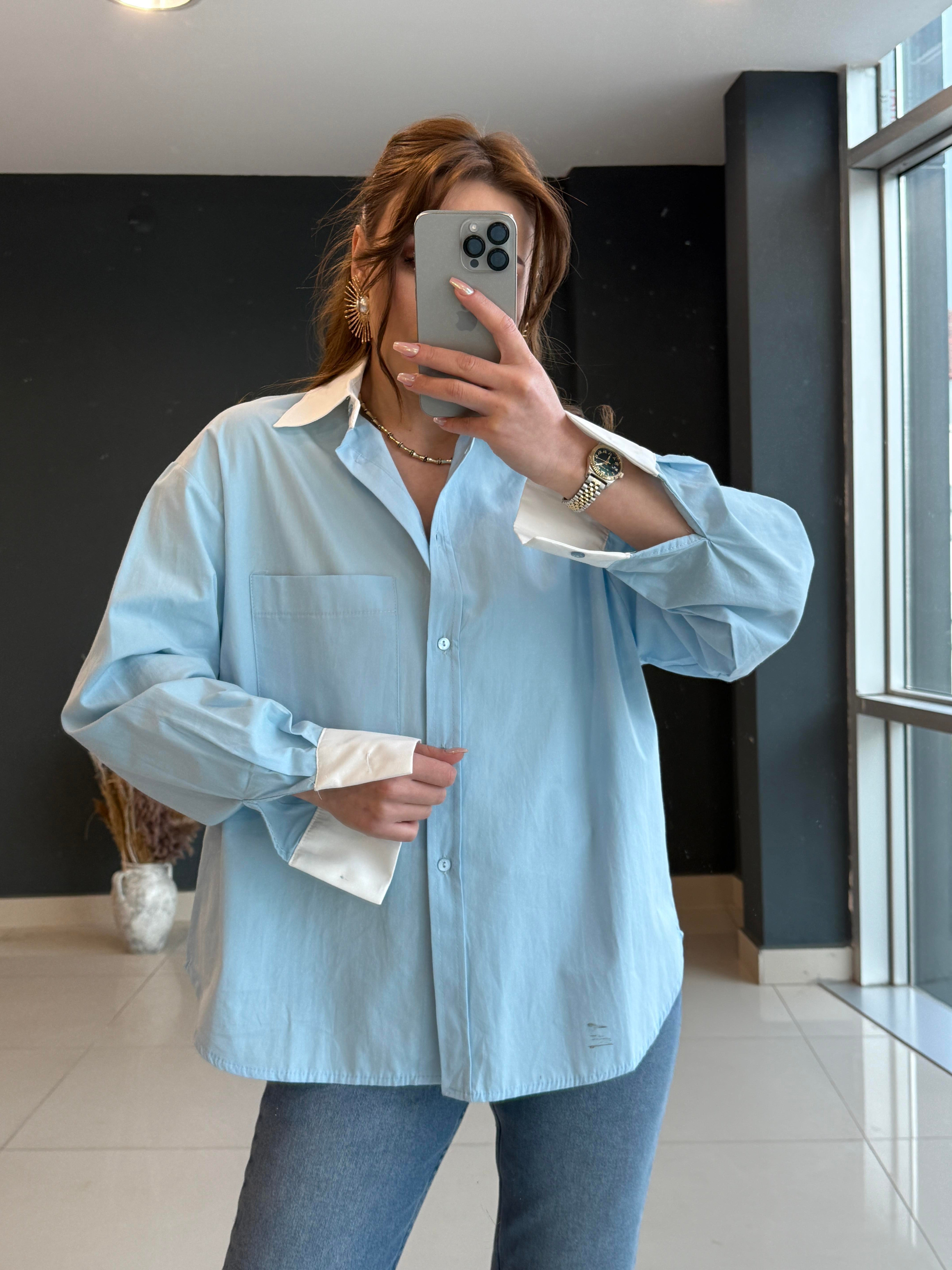 PREMİUM SERİ POPLİN GÖMLEK MAVİ