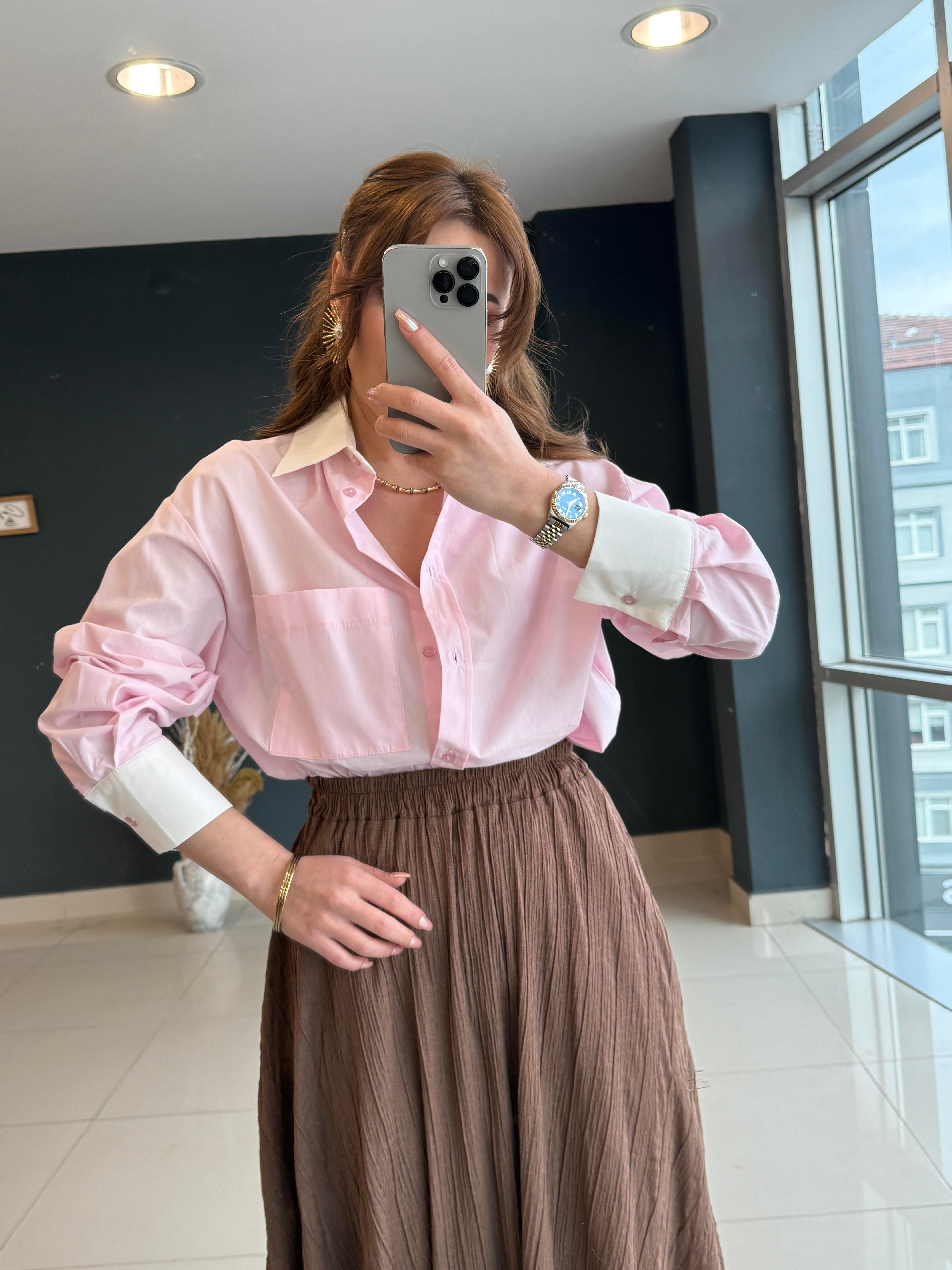 PREMİUM SERİ POPLİN GÖMLEK PEMBE