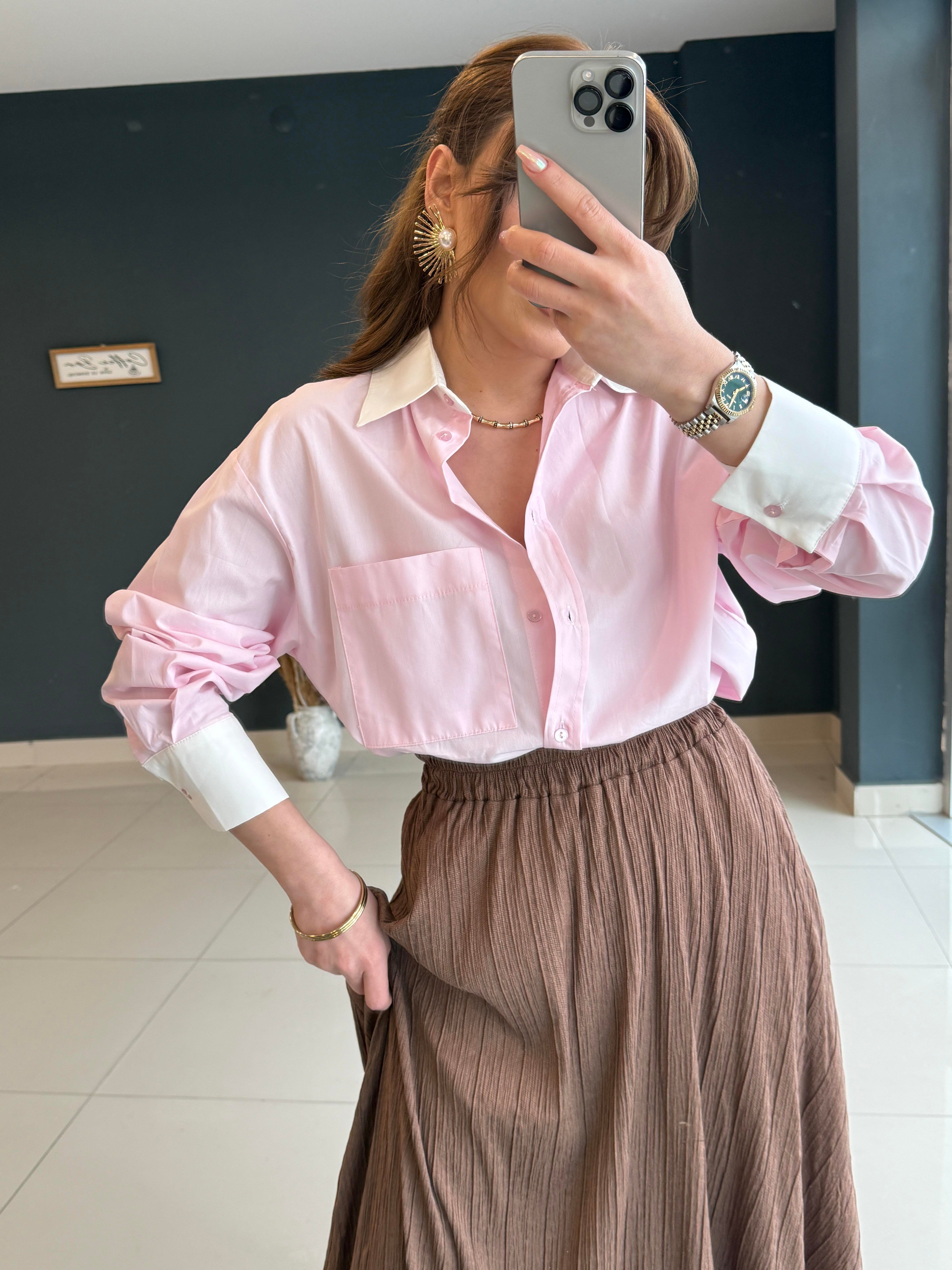 PREMİUM SERİ POPLİN GÖMLEK PEMBE