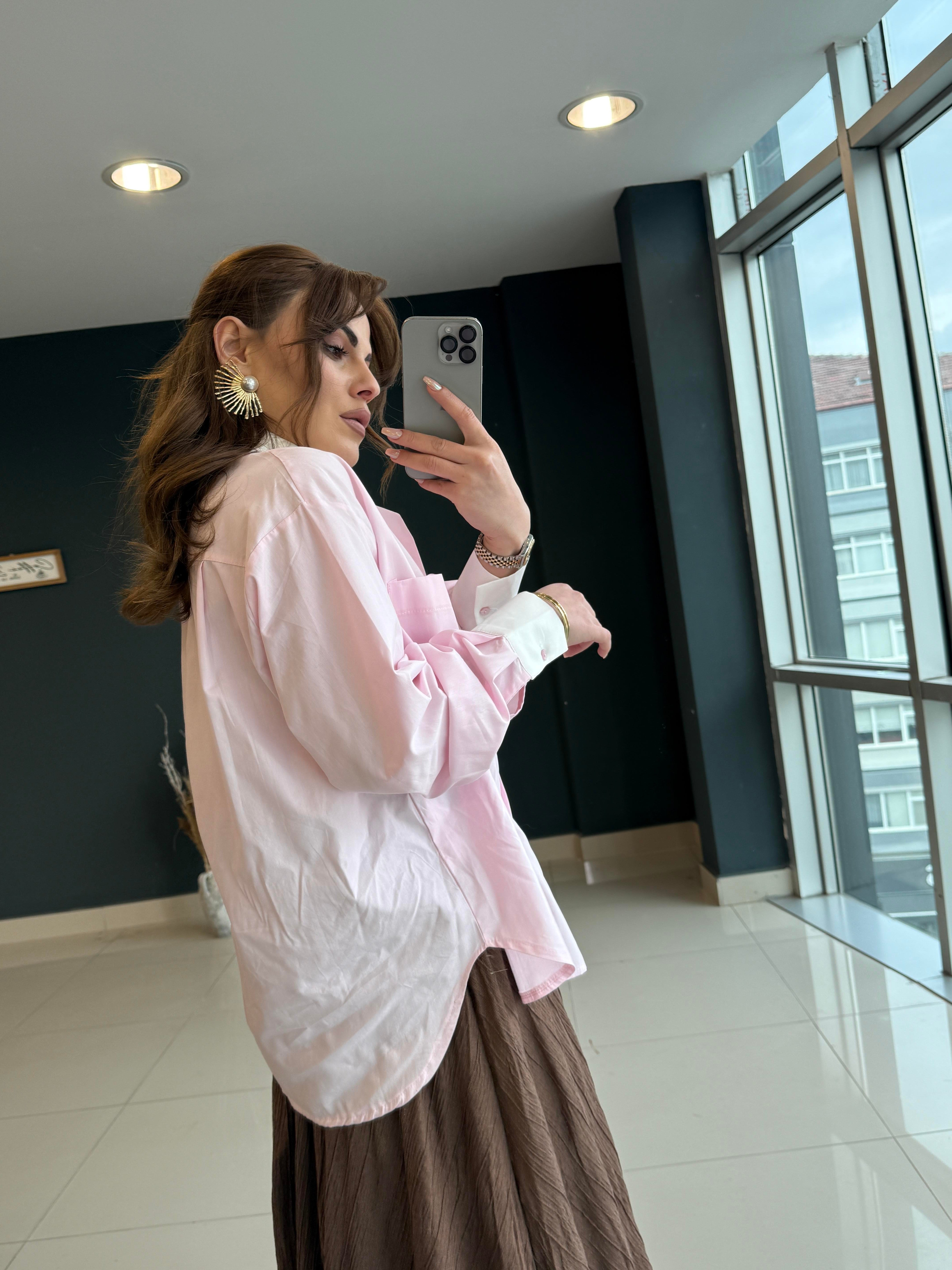 PREMİUM SERİ POPLİN GÖMLEK PEMBE