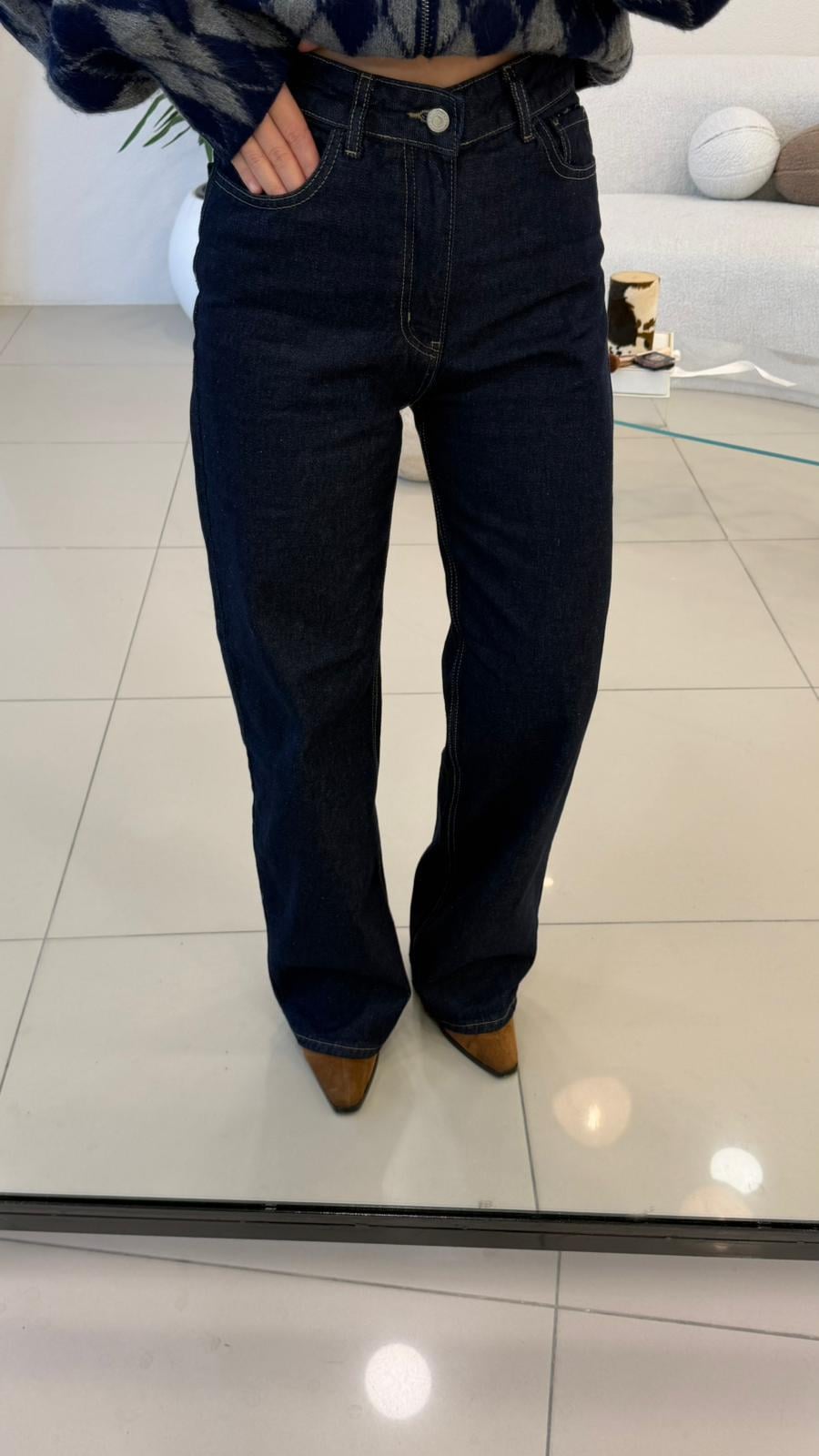 RİNS LACİVERT  BOL PAÇA JEAN 