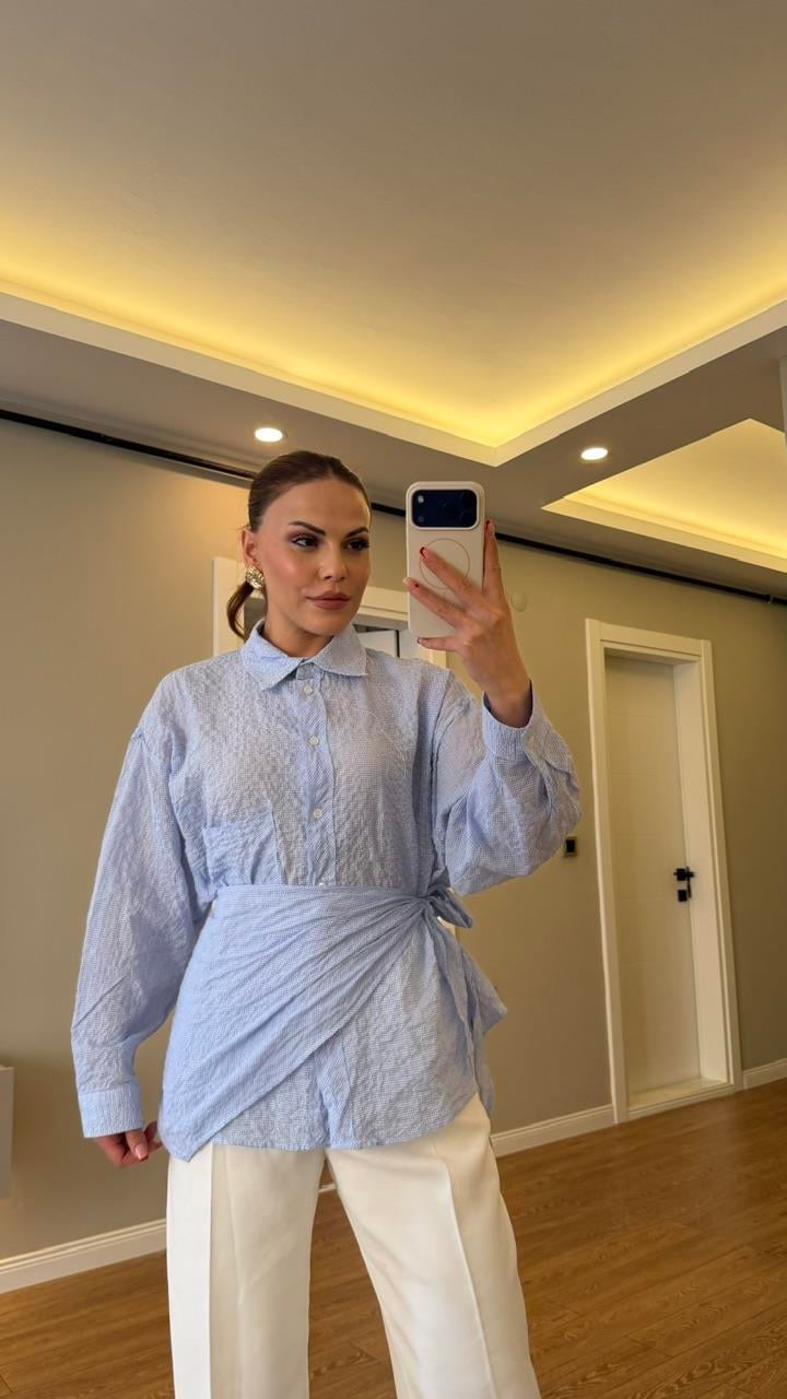 ŞAL DETAYLI GÖMLEK