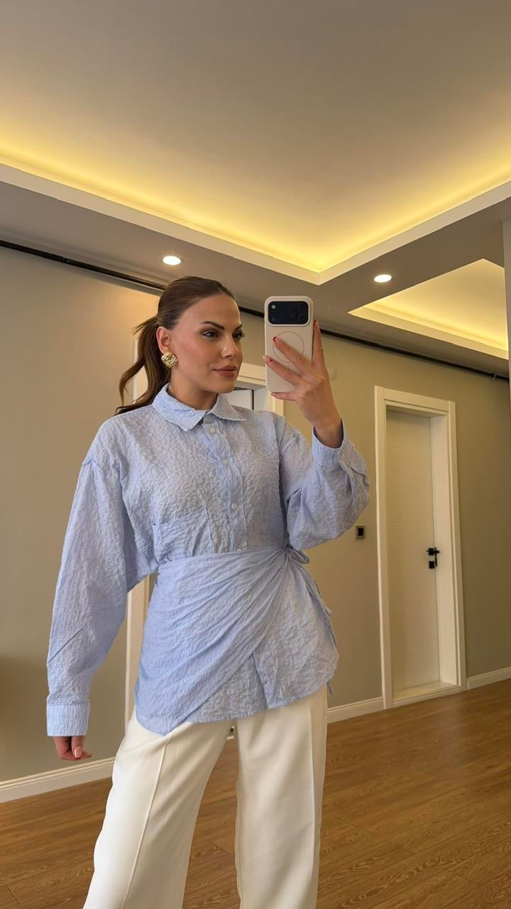 ŞAL DETAYLI GÖMLEK