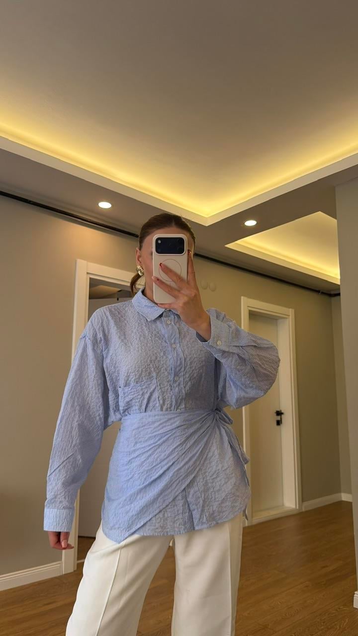 ŞAL DETAYLI GÖMLEK