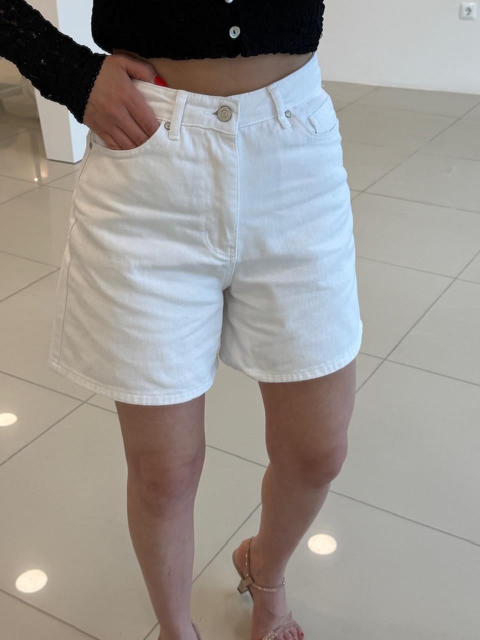 ŞEHİR BOY DENİM ŞORT BEYAZ