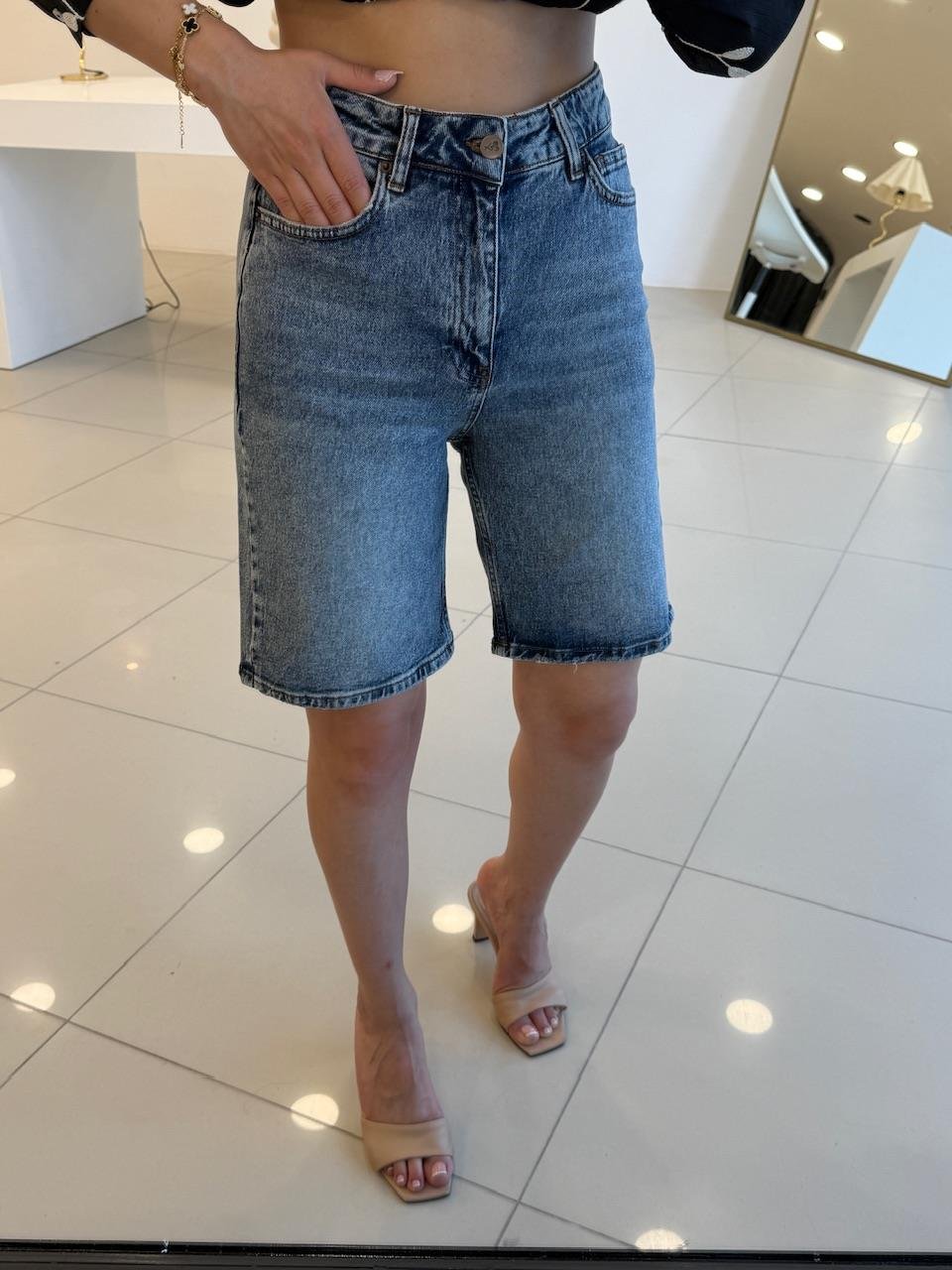 ŞEHİR BOY DENİM ŞORT DENİM MAVİ