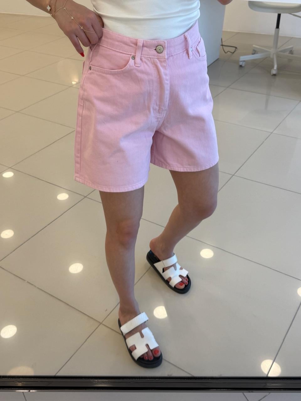 ŞEHİR BOY DENİM ŞORT PEMBE