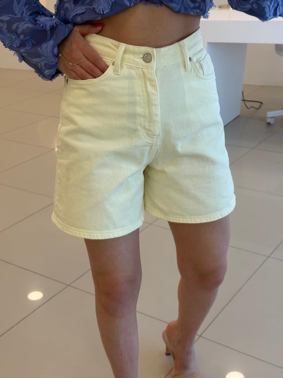 ŞEHİR BOY DENİM ŞORT SARI