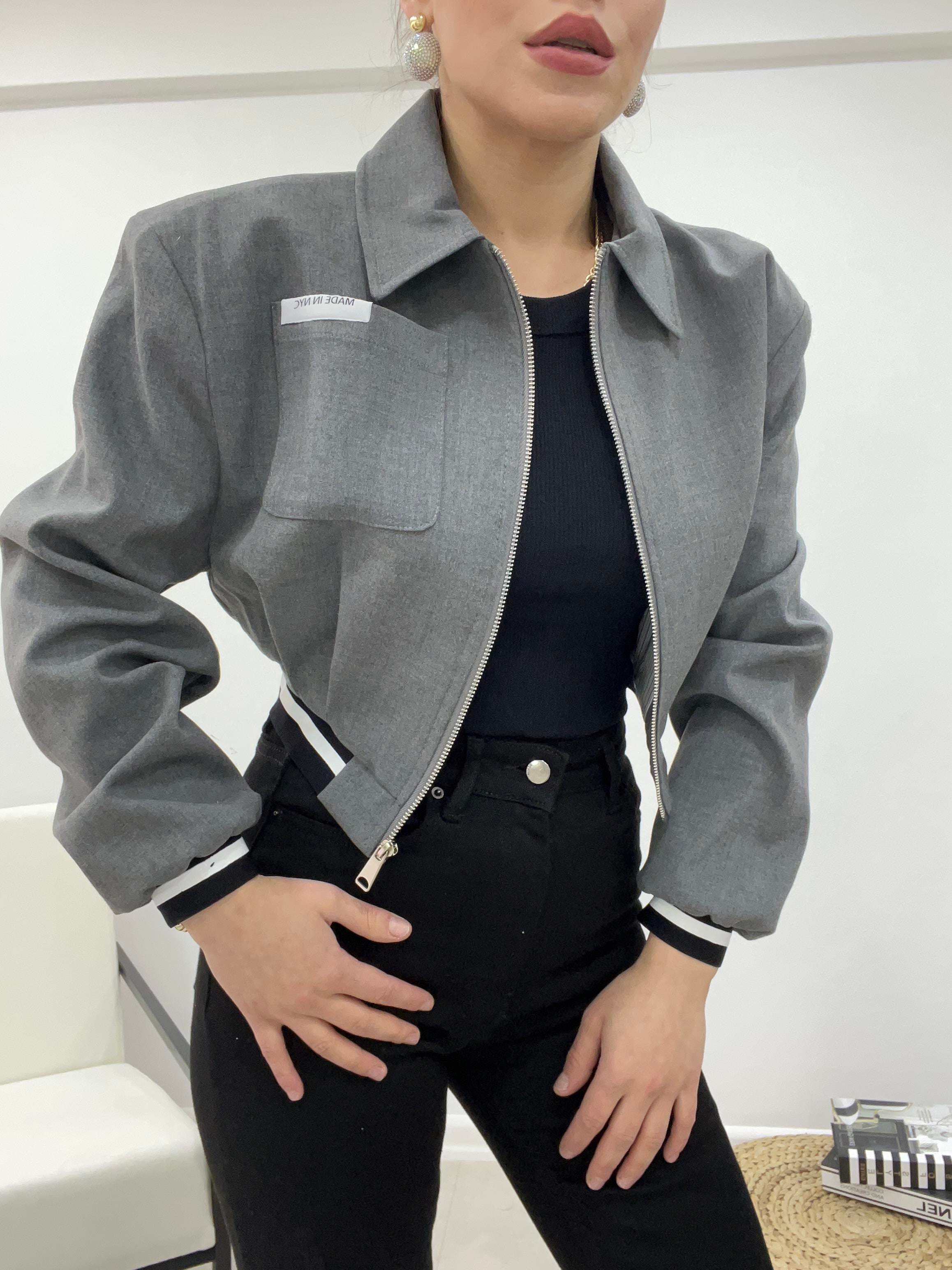 ŞERİTLİ TASARIM BOMBER CEKET