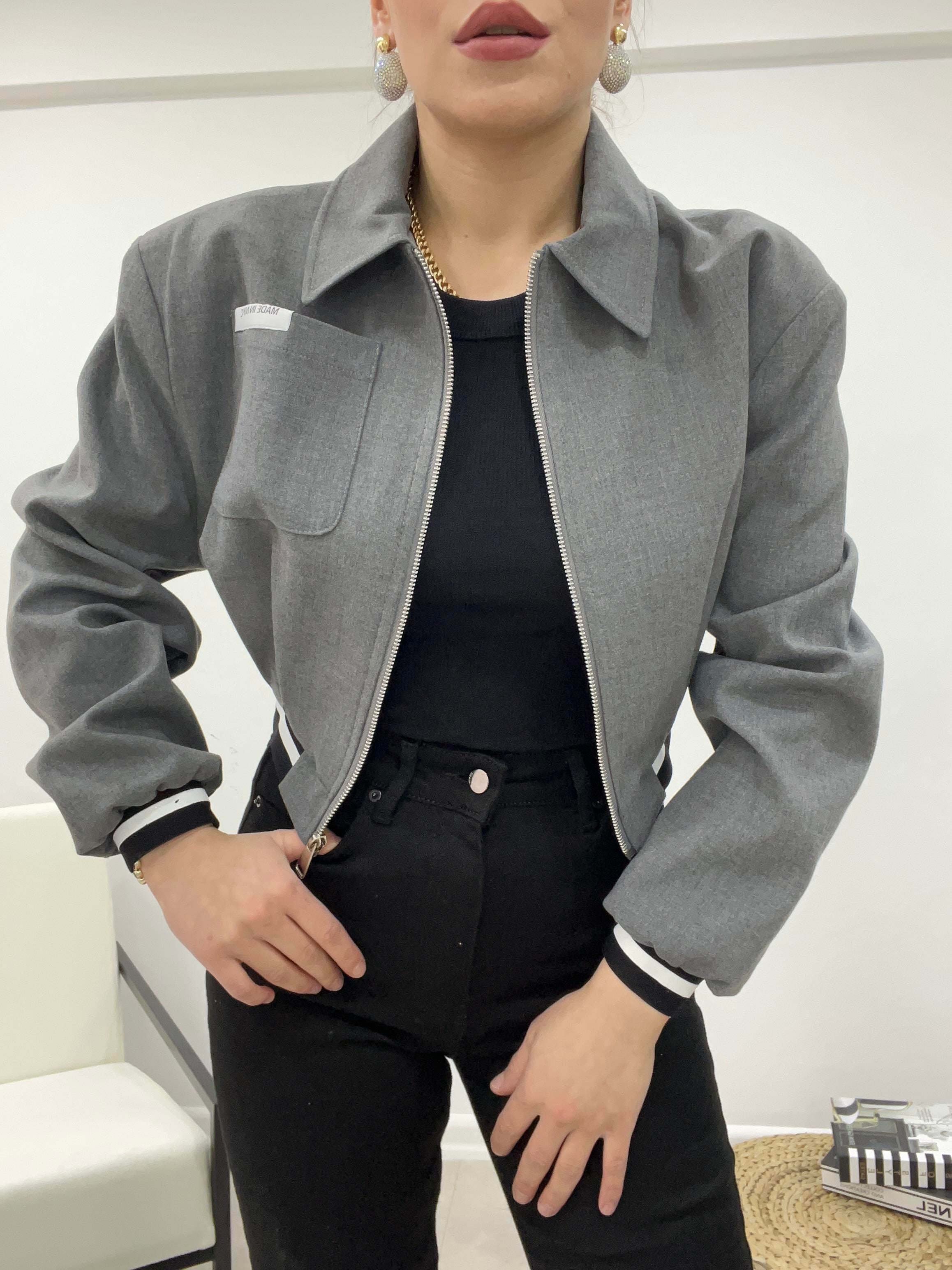 ŞERİTLİ TASARIM BOMBER CEKET