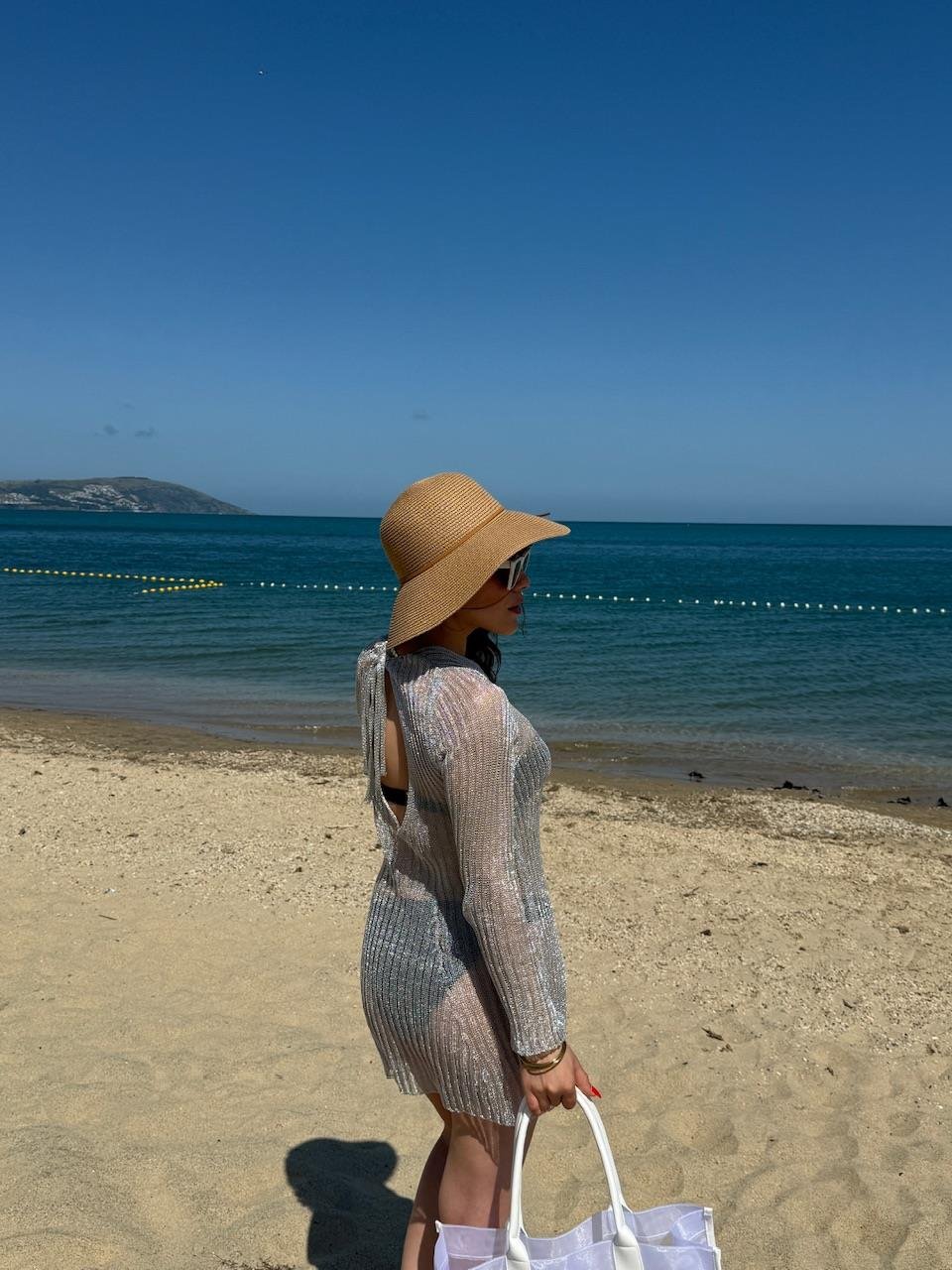 SİLVER KISA SİMLİ PLAJ ELBİSESİ