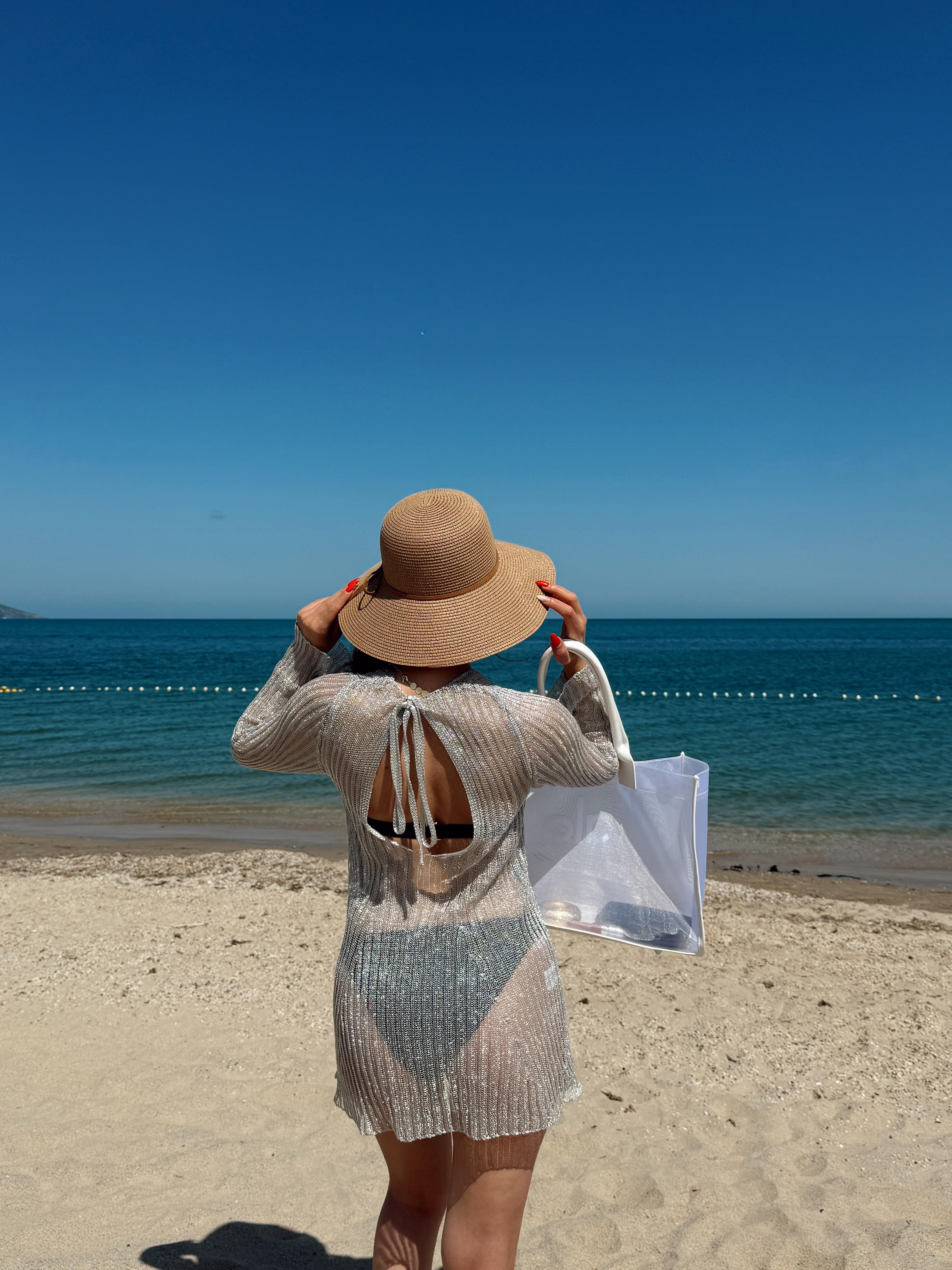 SİLVER KISA SİMLİ PLAJ ELBİSESİ