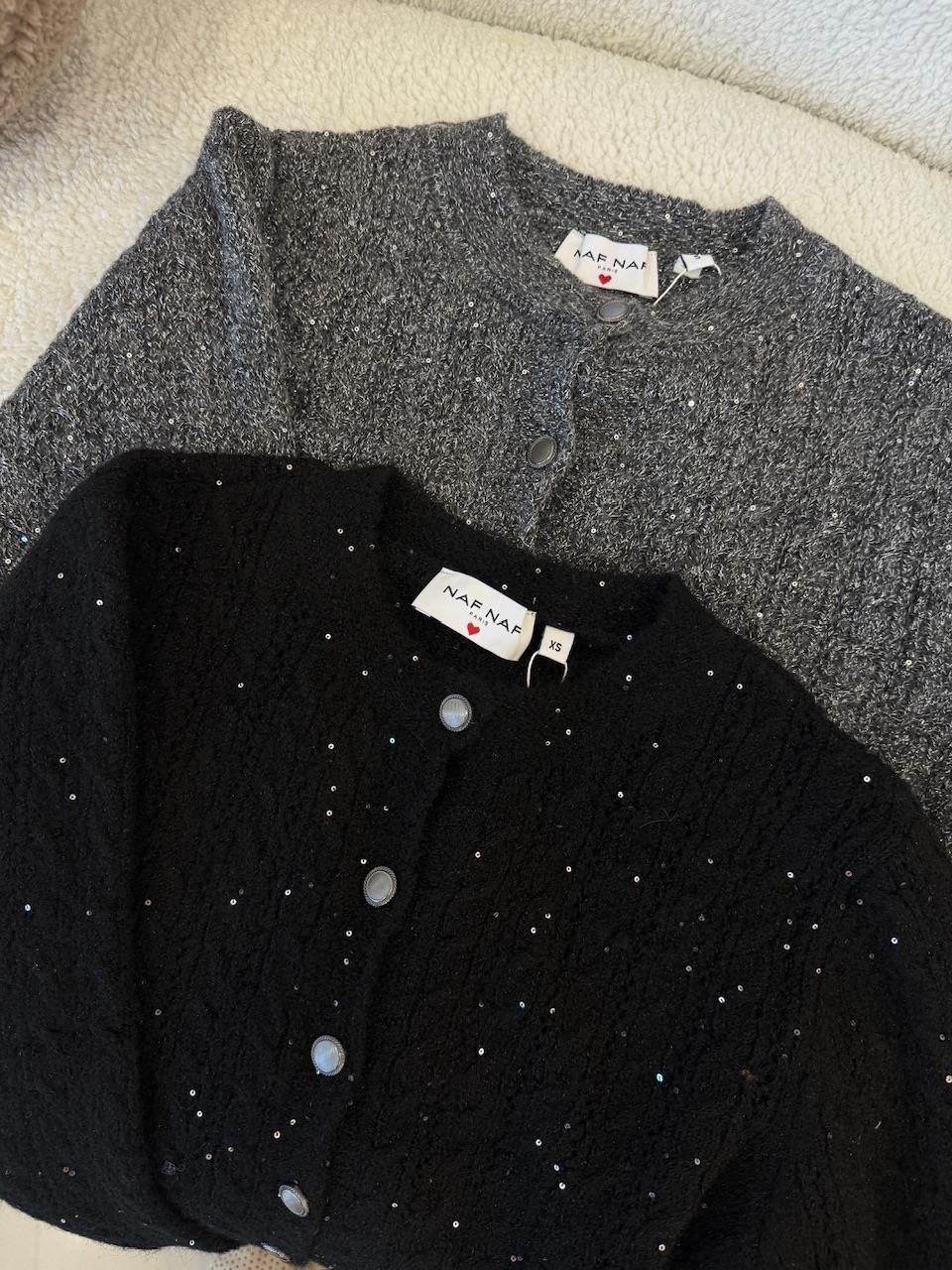 SİMLİ ÇİFT CEPLİ HIRKA SİYAH