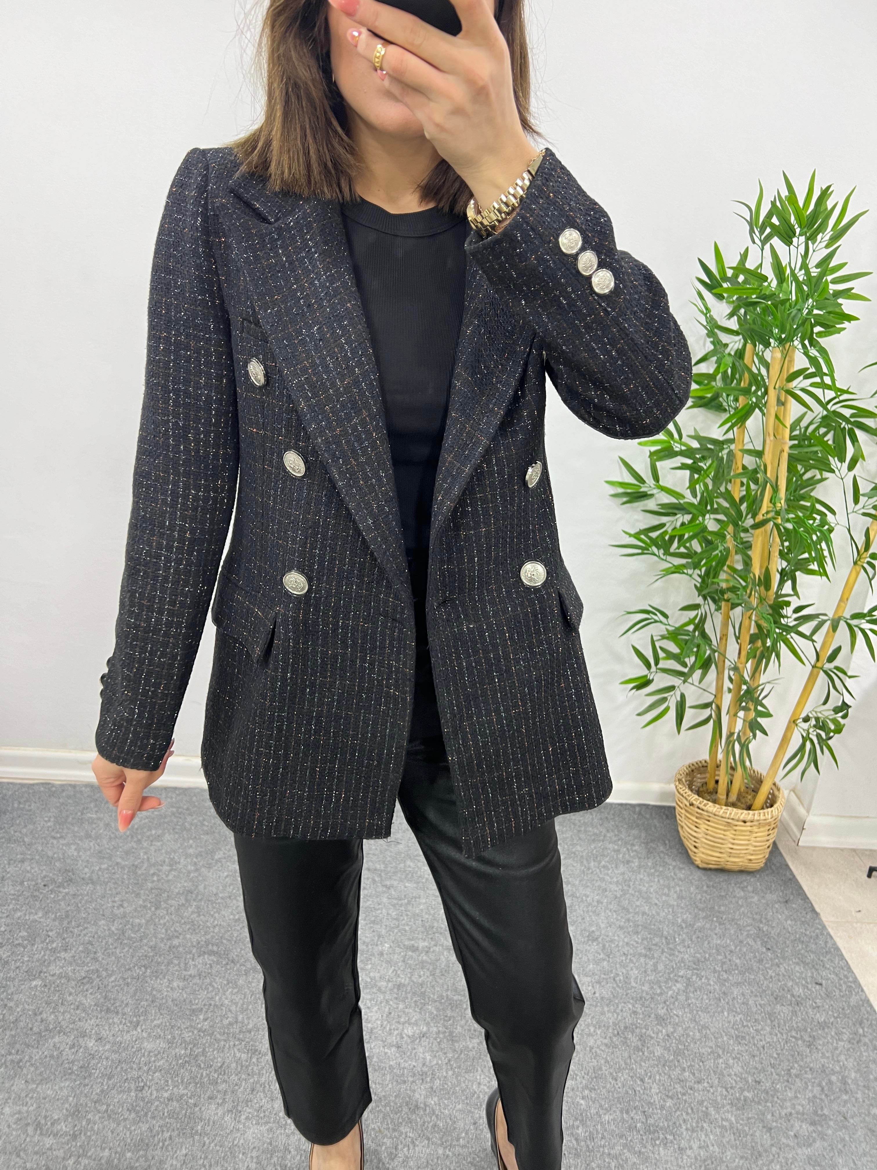 SİMLİ EKOSE DESEN BELAZER CEKET